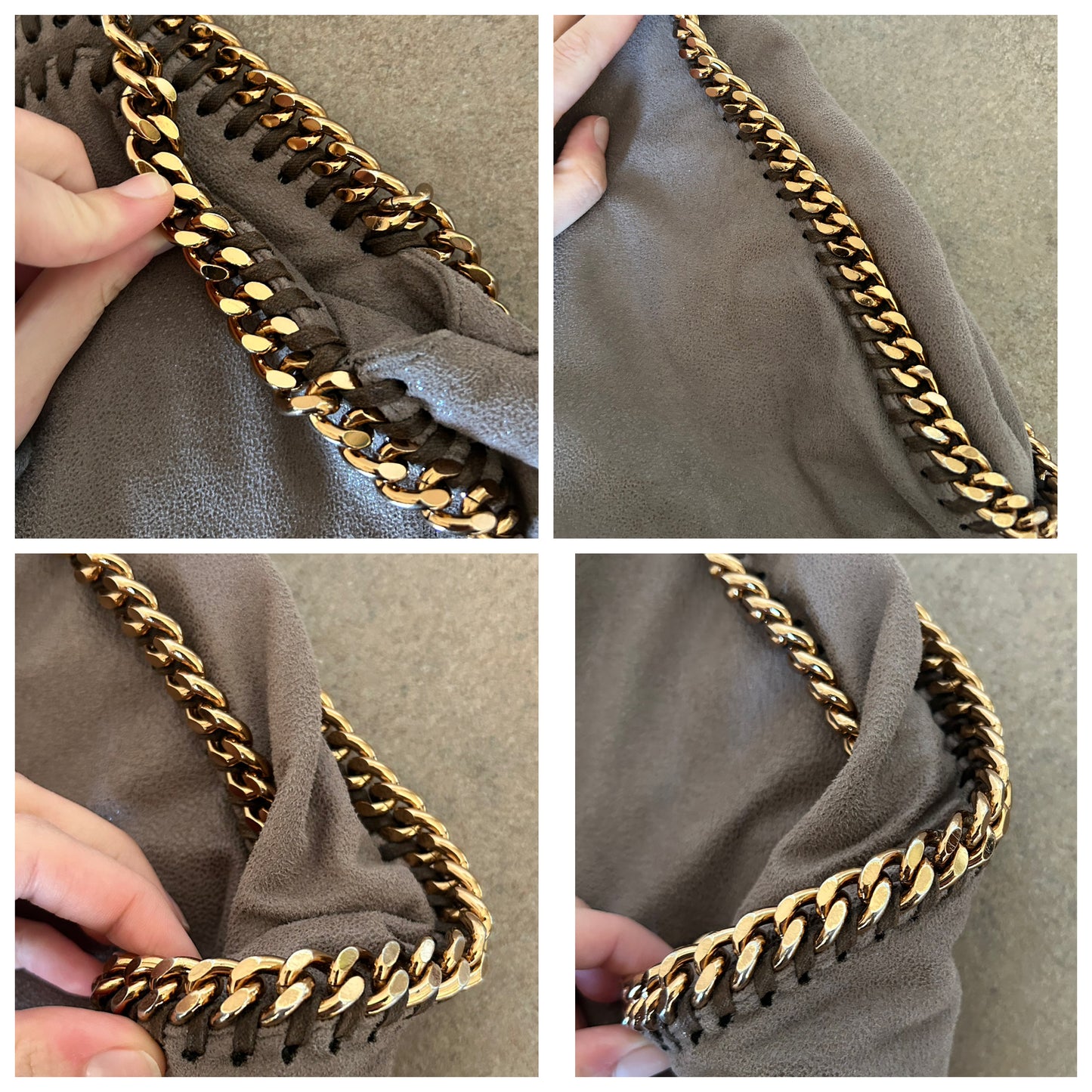 Falabella Stella McCartney beige con catene oro