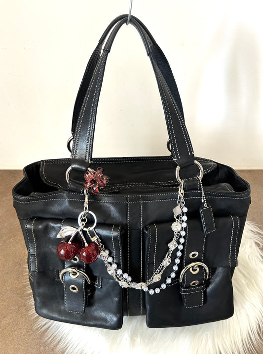 Coach tote bag vintage in pelle nera