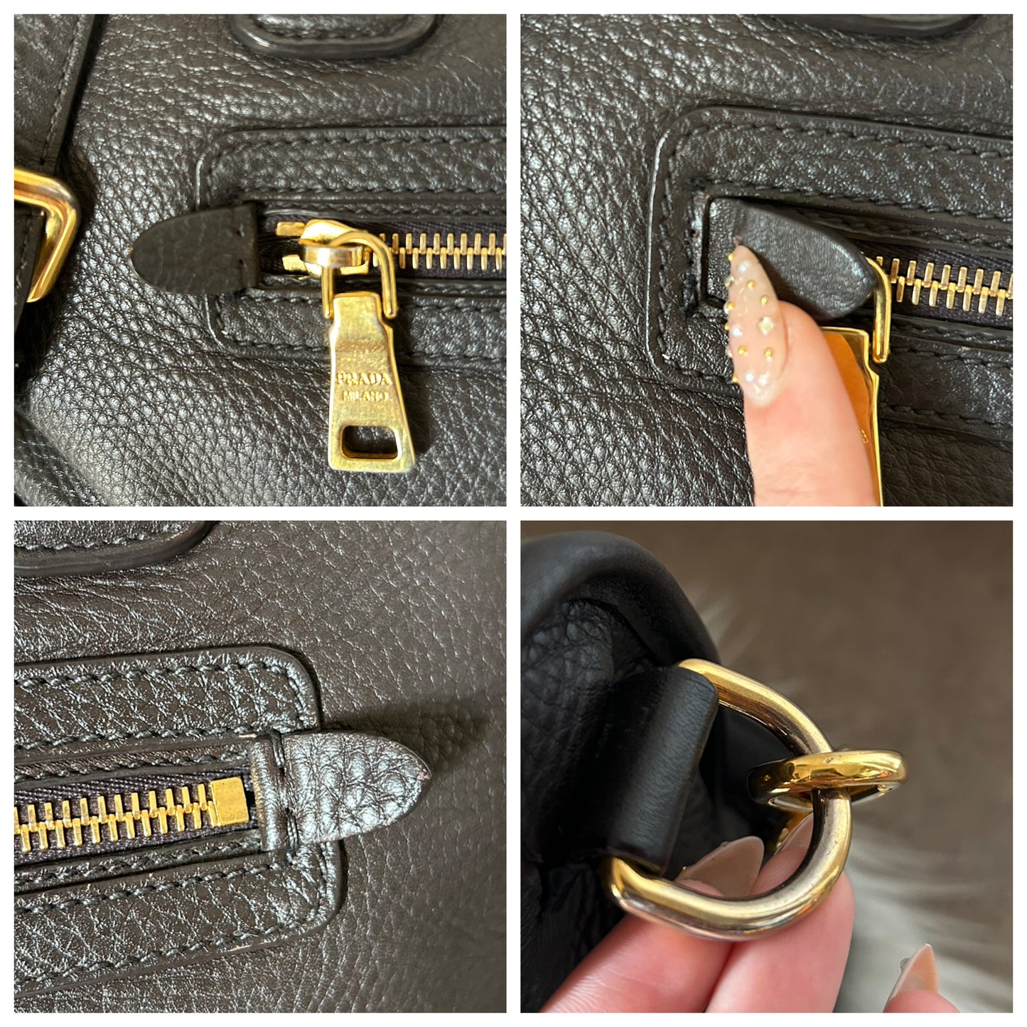 Prada bauletto in pelle marrone