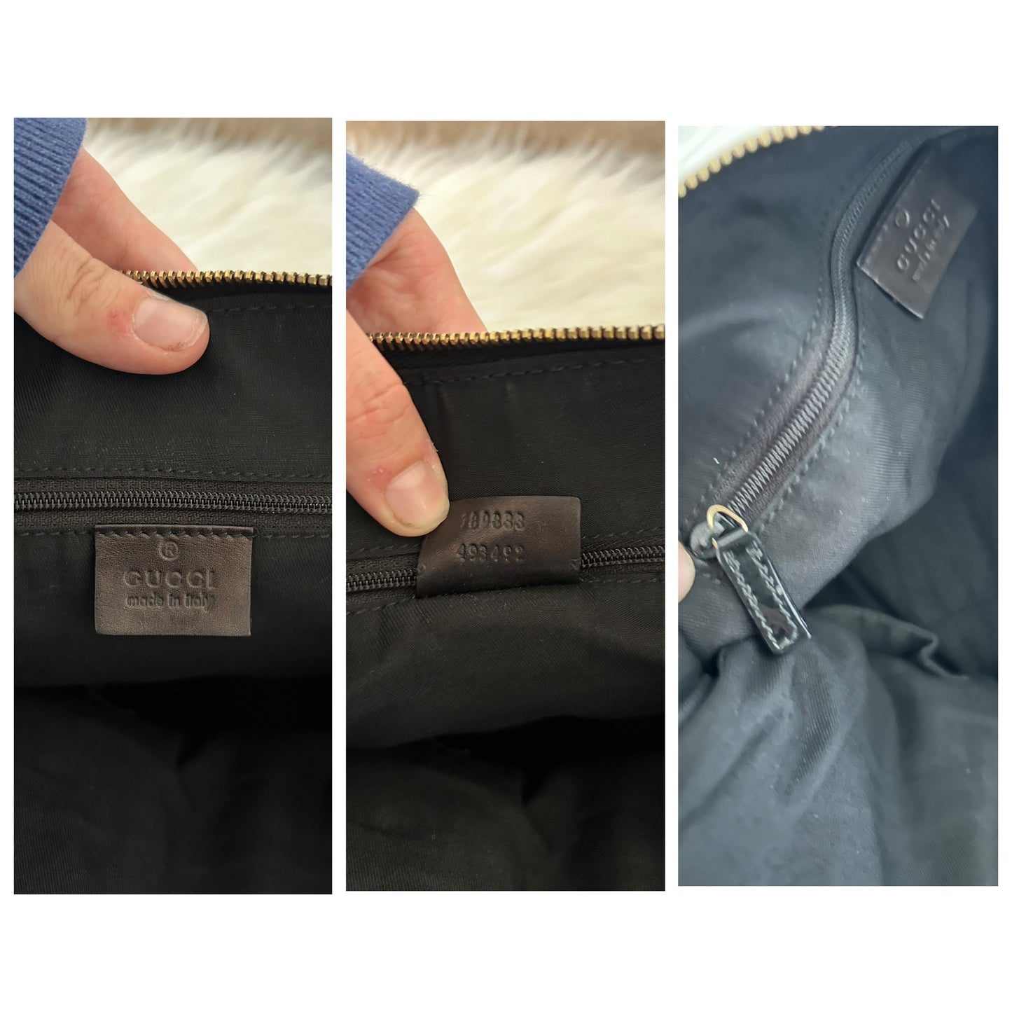 Gucci D-Ring in vernice nera