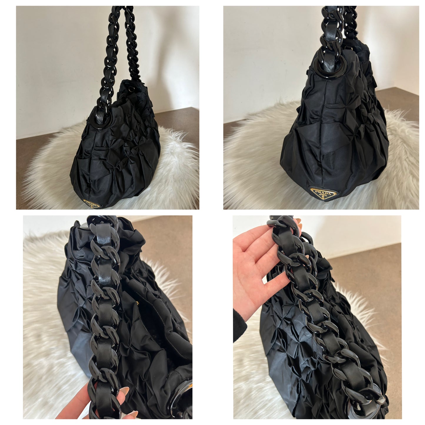 Prada origami in nylon e pelle