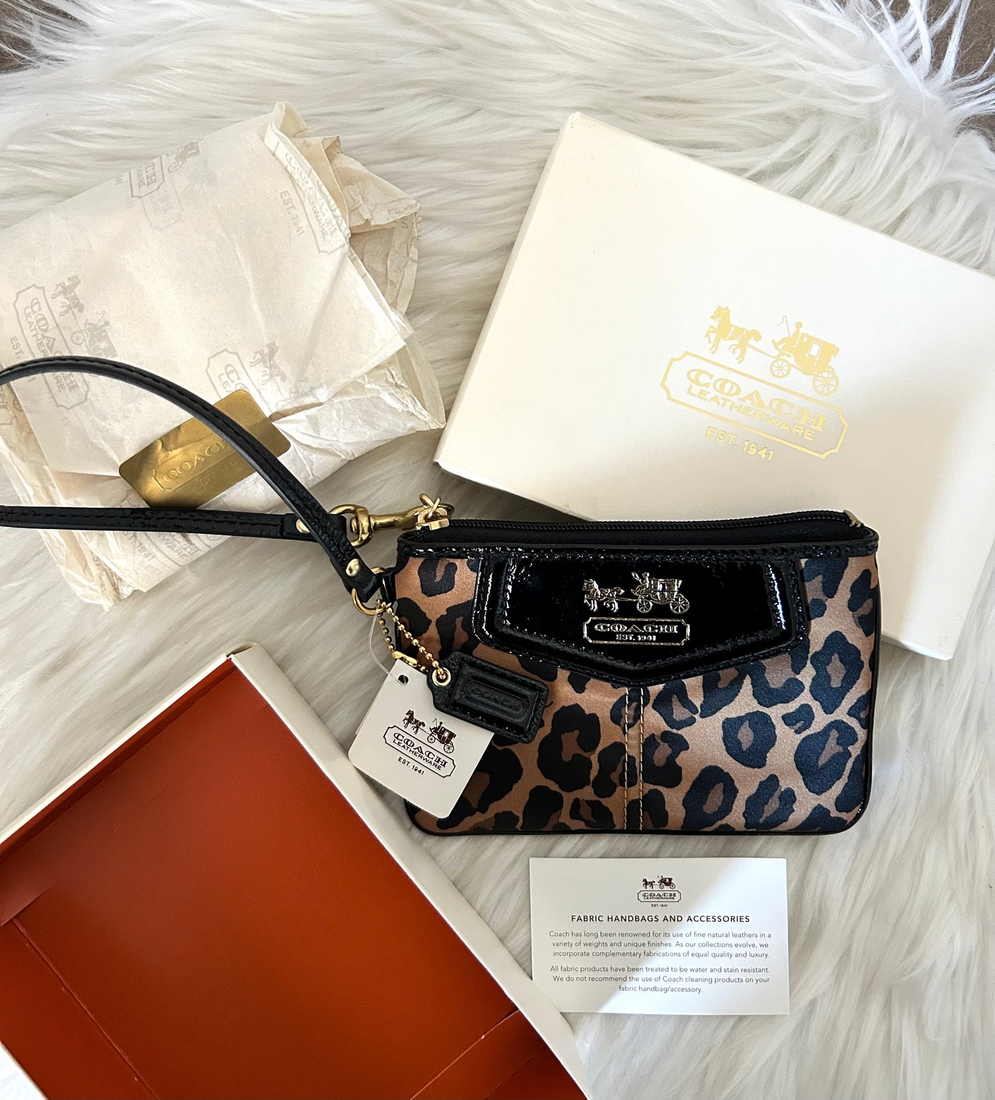 Coach pochette leopardata full set