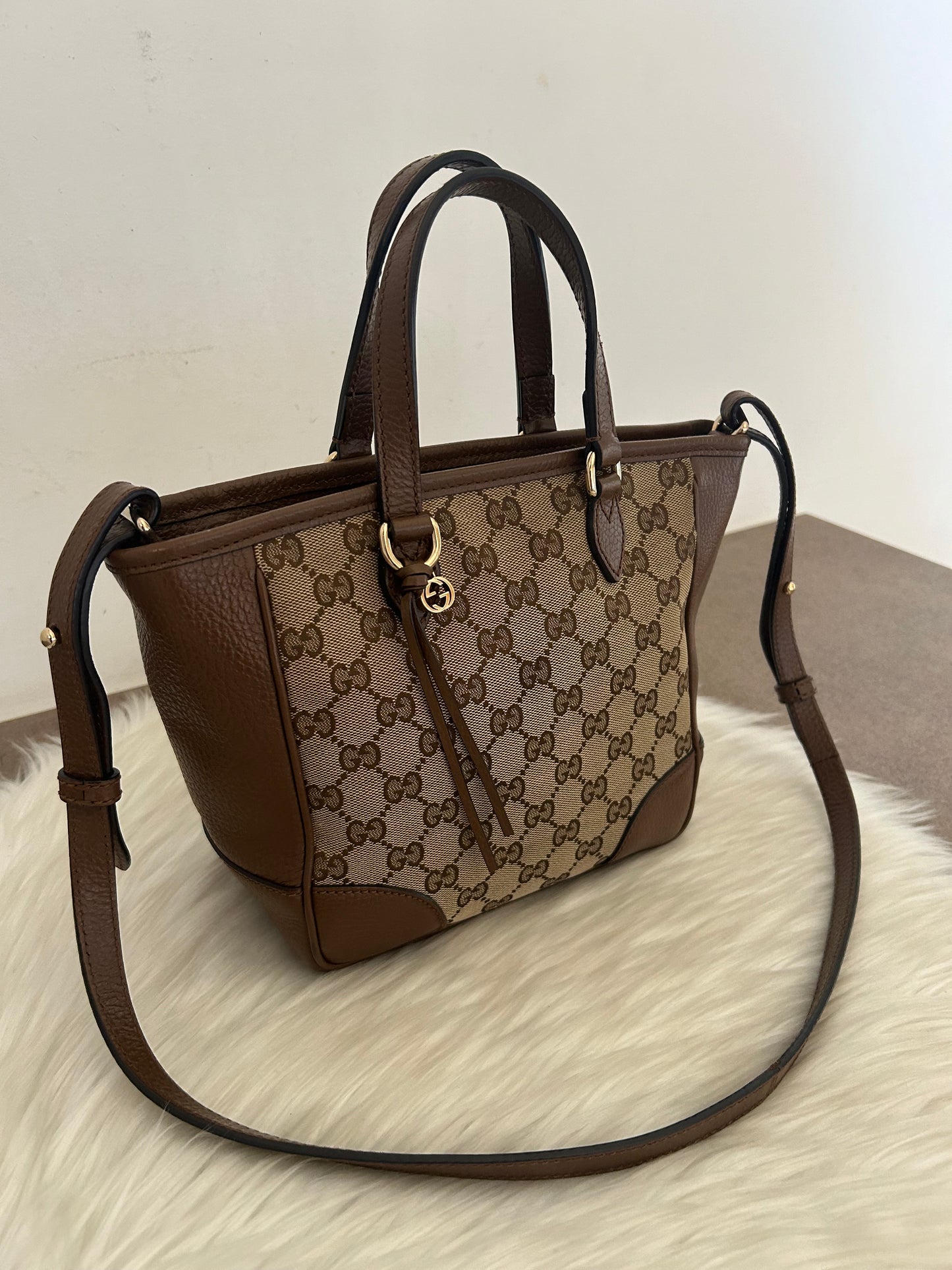 Gucci mini tote in pelle e monogram