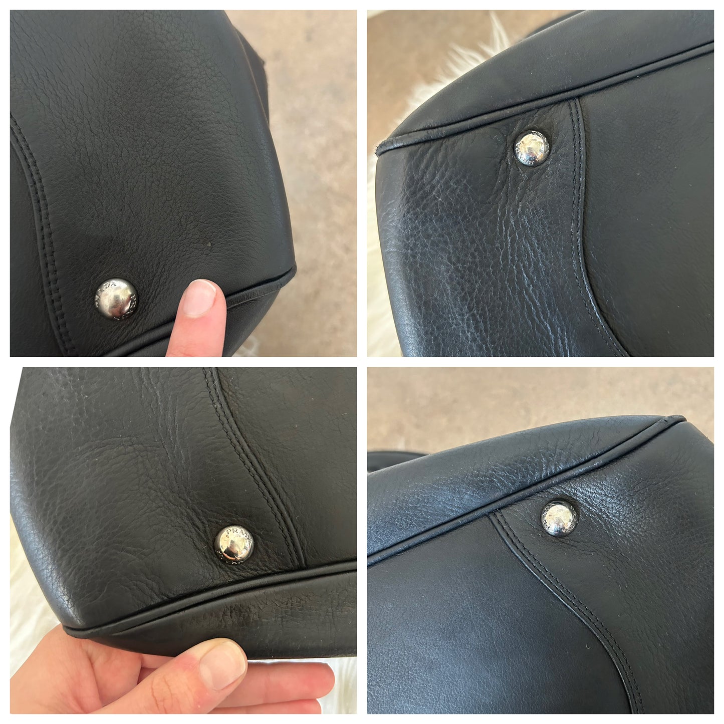 Prada secchiello in pelle nera