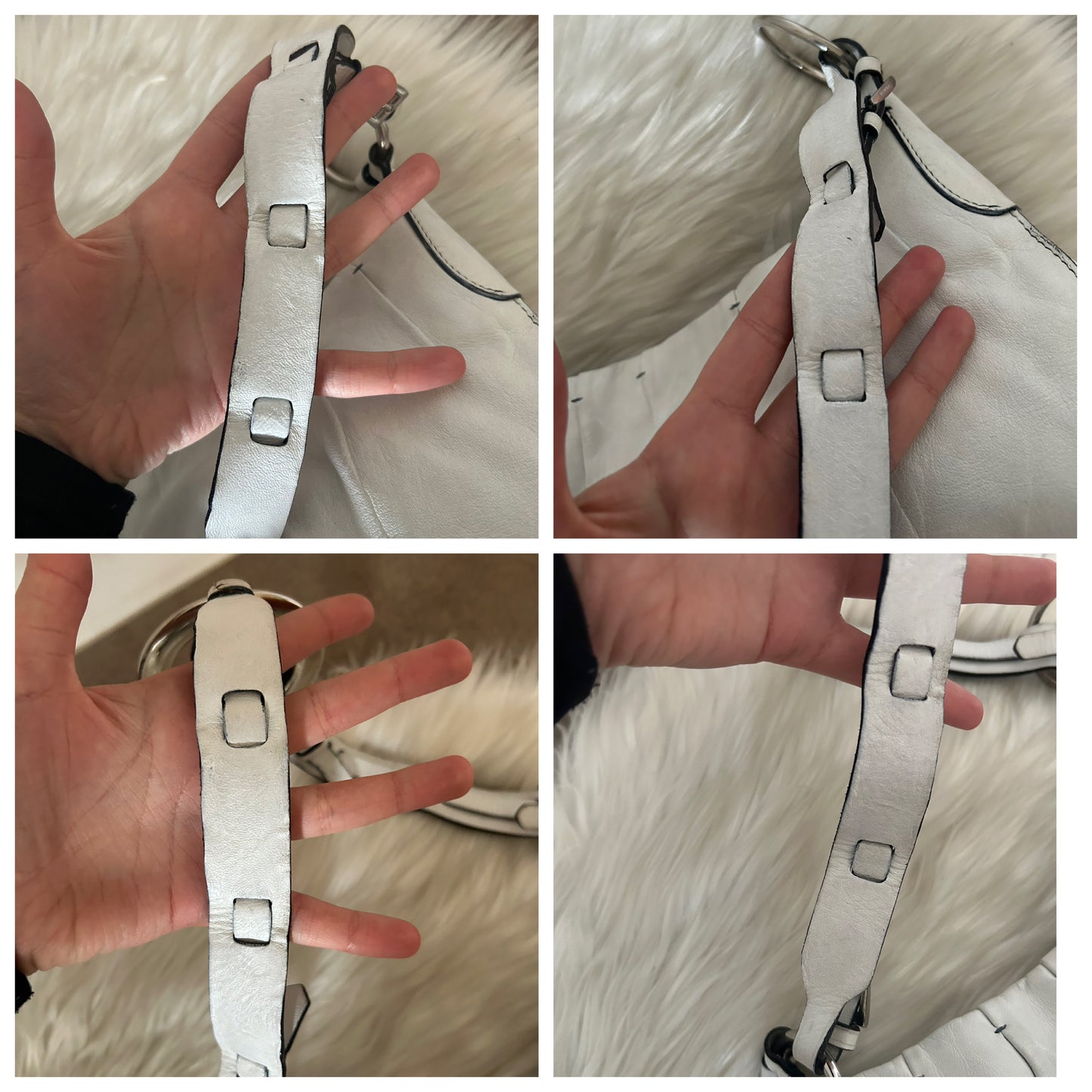 Prada baguette in pelle bianca