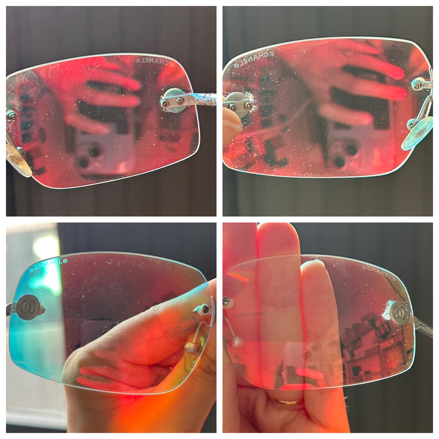 Occhiali da sole Chanel vintage olografici