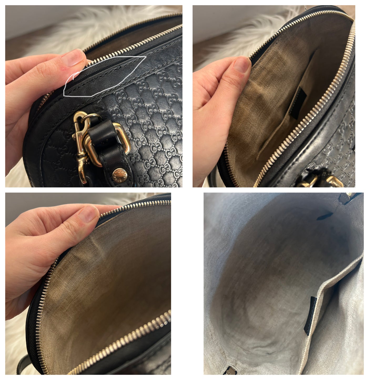 Gucci Dôme mini tote Guccissima in pelle nera