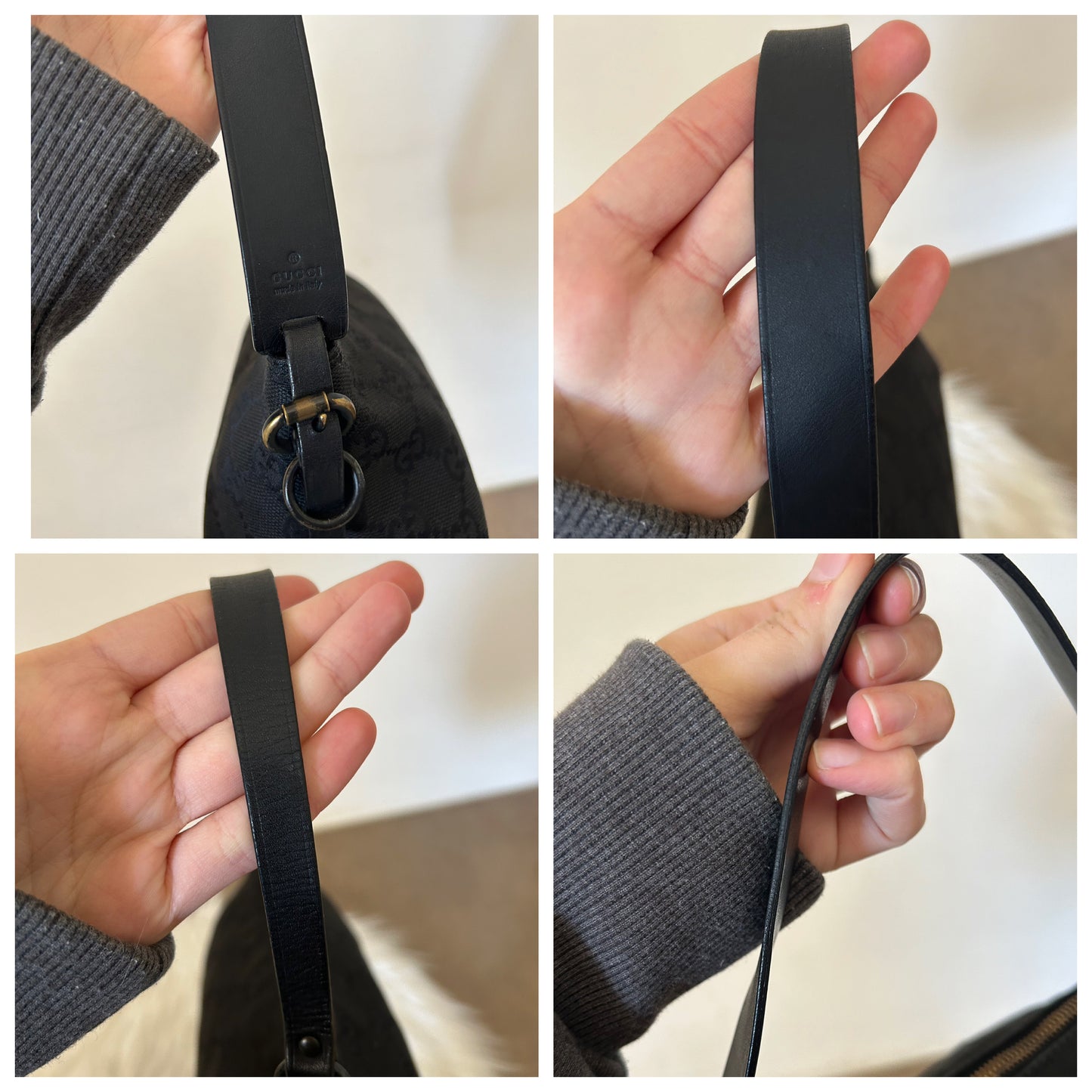 Gucci baguette nera in monogram