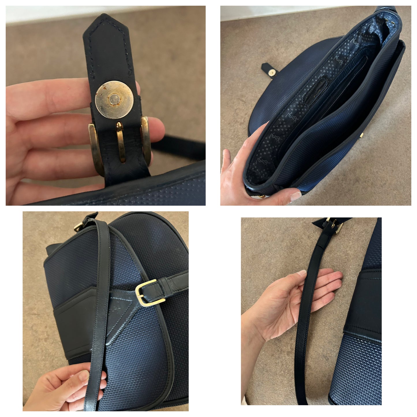 Yves Saint Laurent modello postina blu scuro