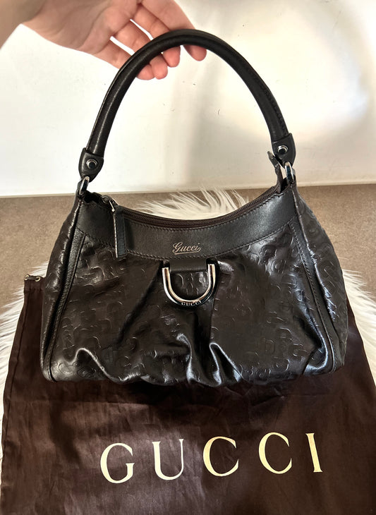 Gucci D-Ring in pelle horsebit