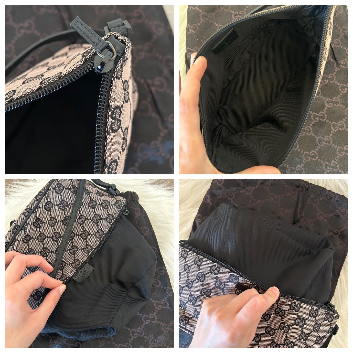 Gucci Boat monogram con metalleria nera