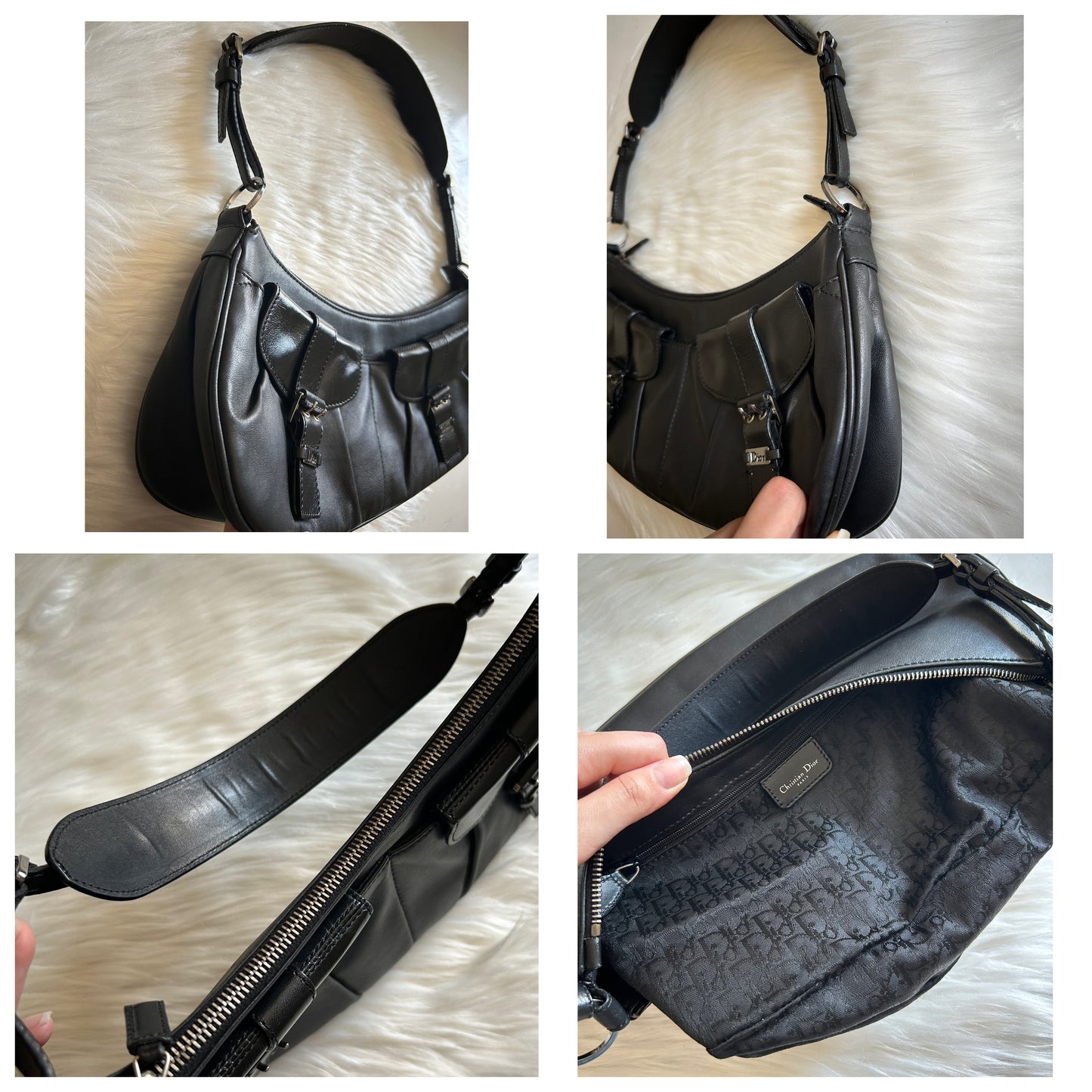 Dior modello Bondage in pelle nera vintage