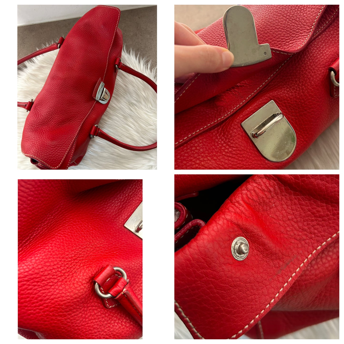 Prada tote in pelle rossa rarissima