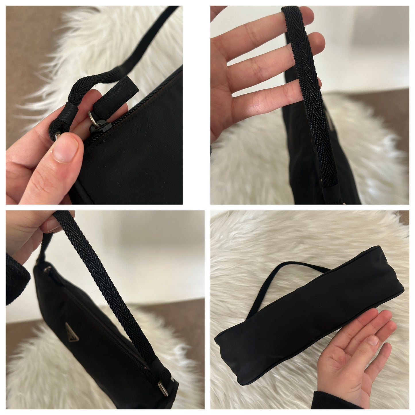 Prada baguette nera in nylon