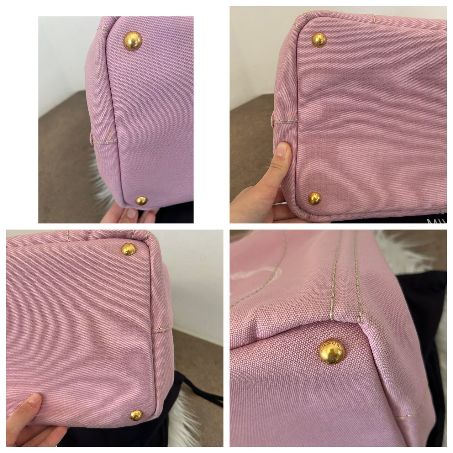 Prada Shopping in canapa color confetto