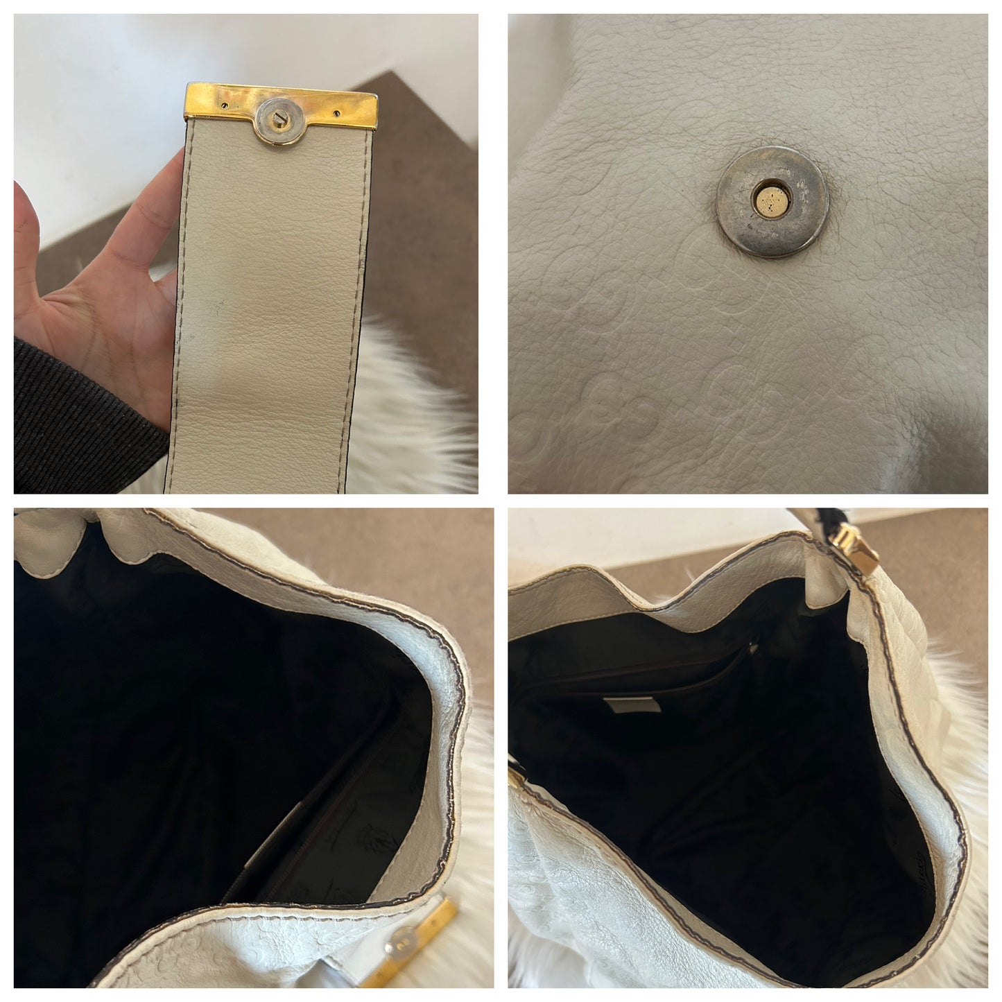 Gucci tote in pelle panna