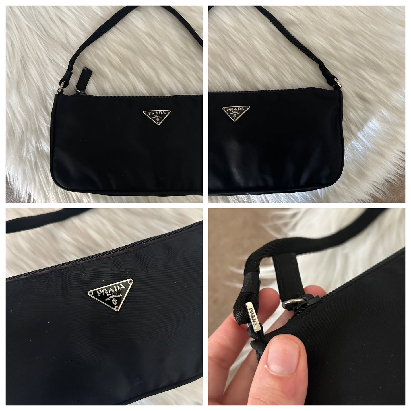 Prada baguette nera in nylon