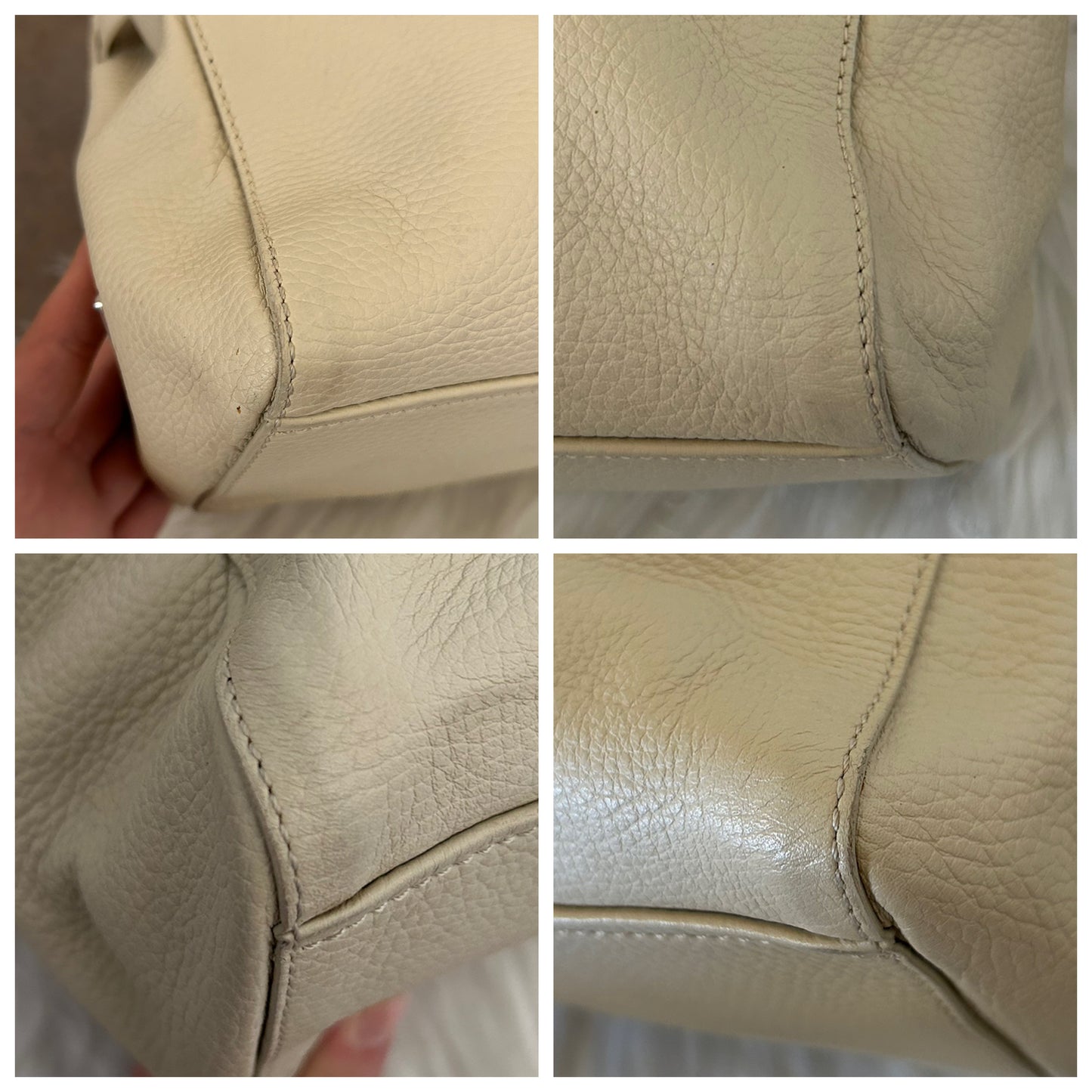 Prada tote in pelle panna