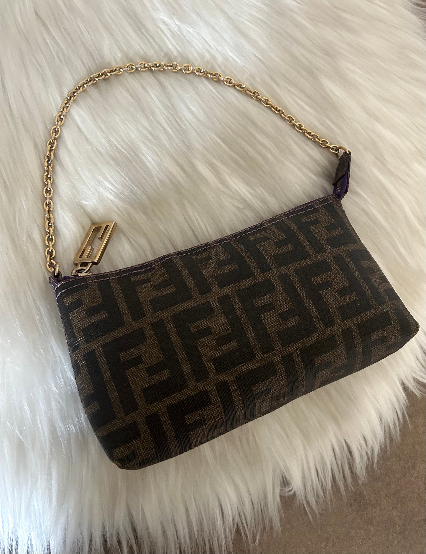 Fendi baguette zucca con catena