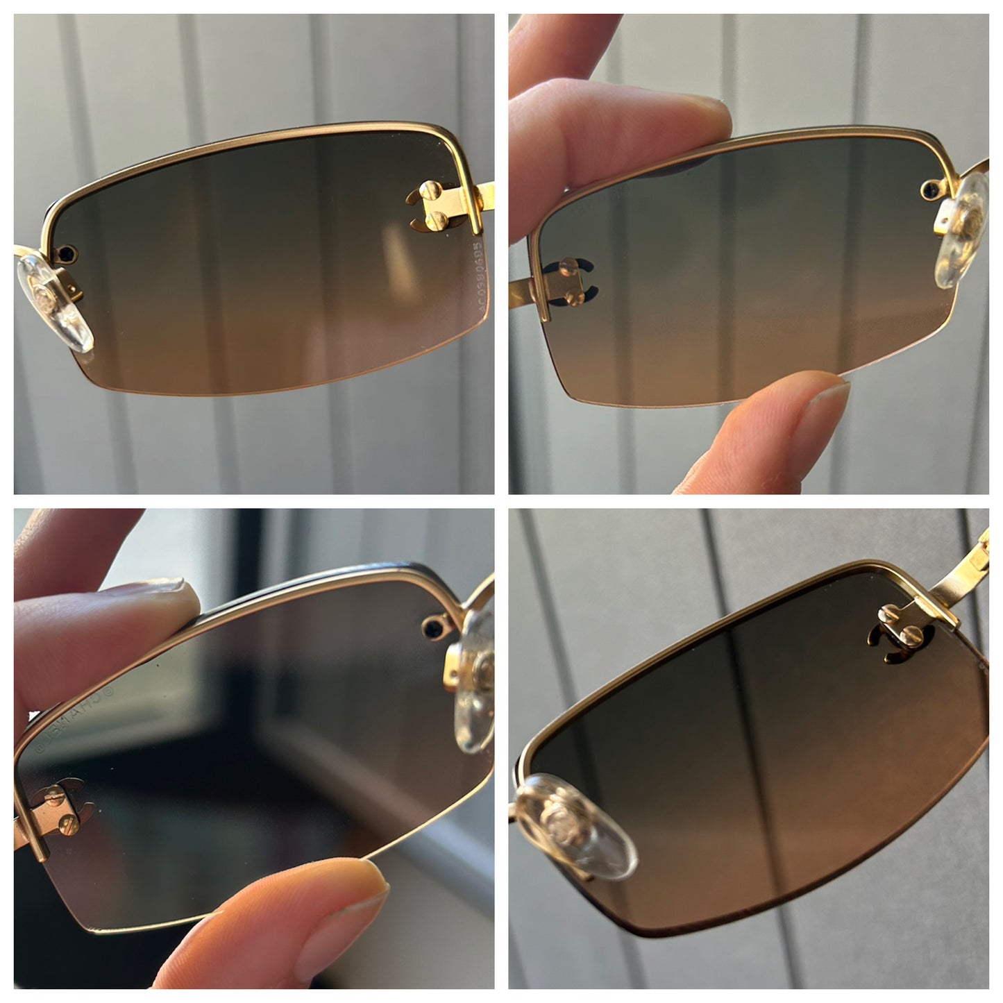 Occhiali Chanel vintage sfumati con Swarovski