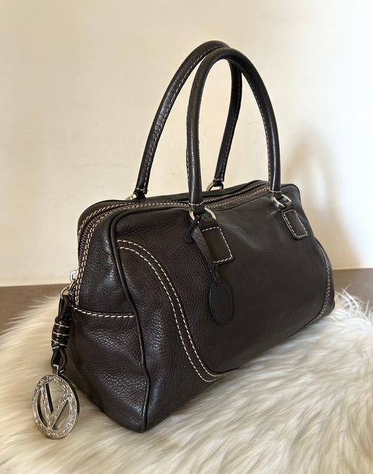 Bauletto Valentino Garavani in pelle marrone