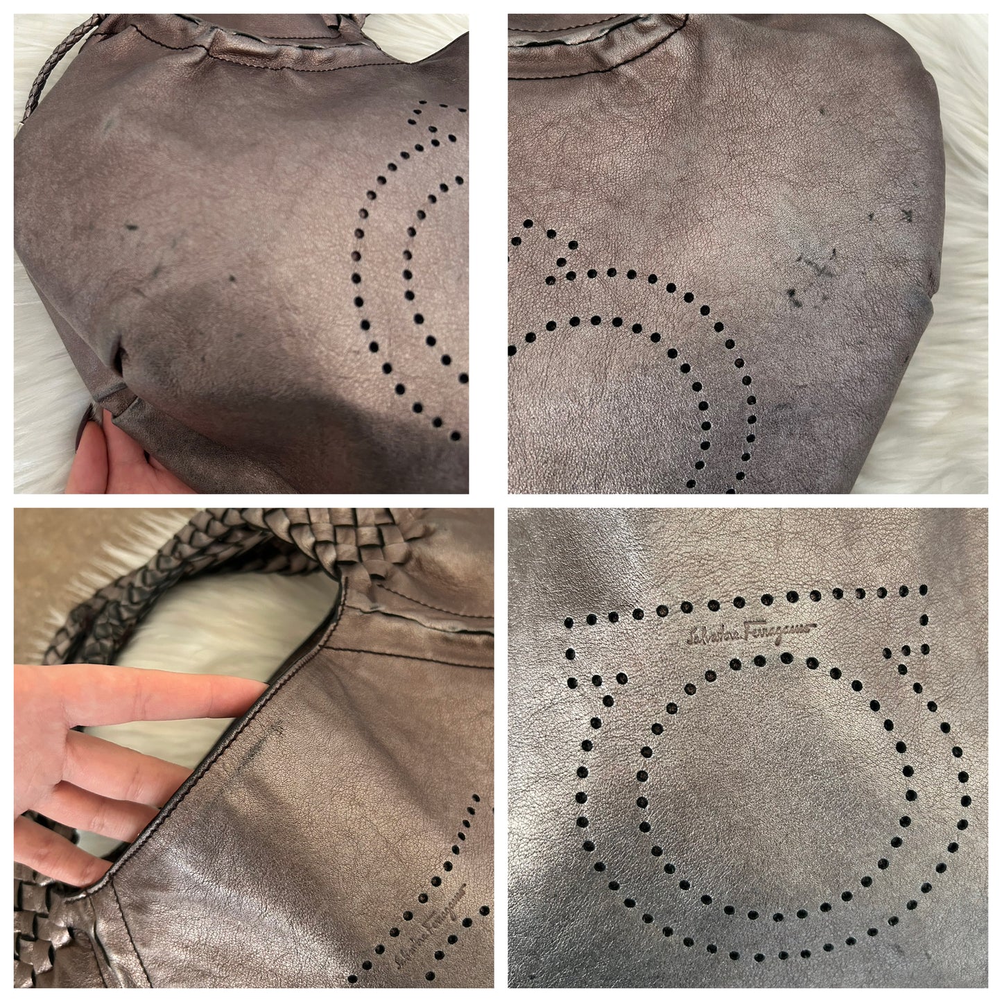 Borsa in pelle Salvatore Ferragamo stile Fendi Spy