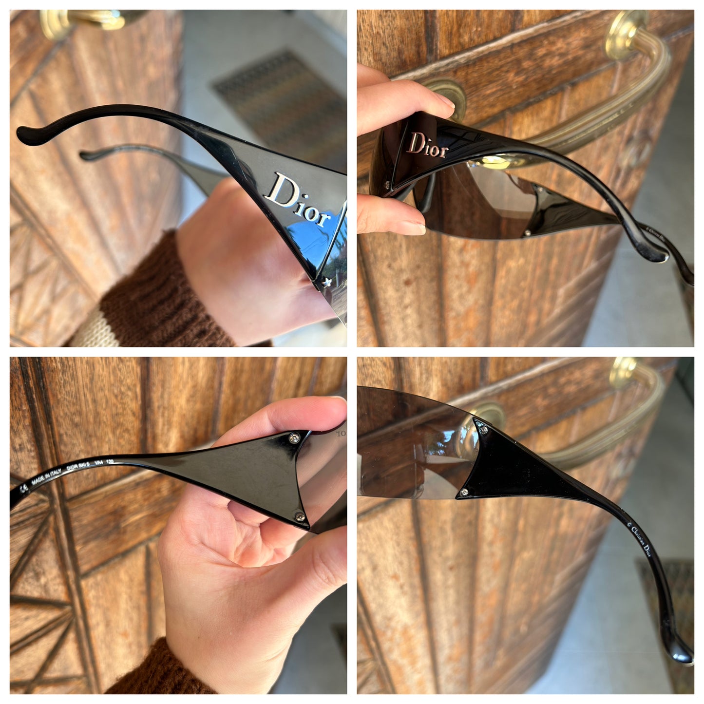 Occhiali Dior Ski 5 con aste nere e custodia vintage y2k