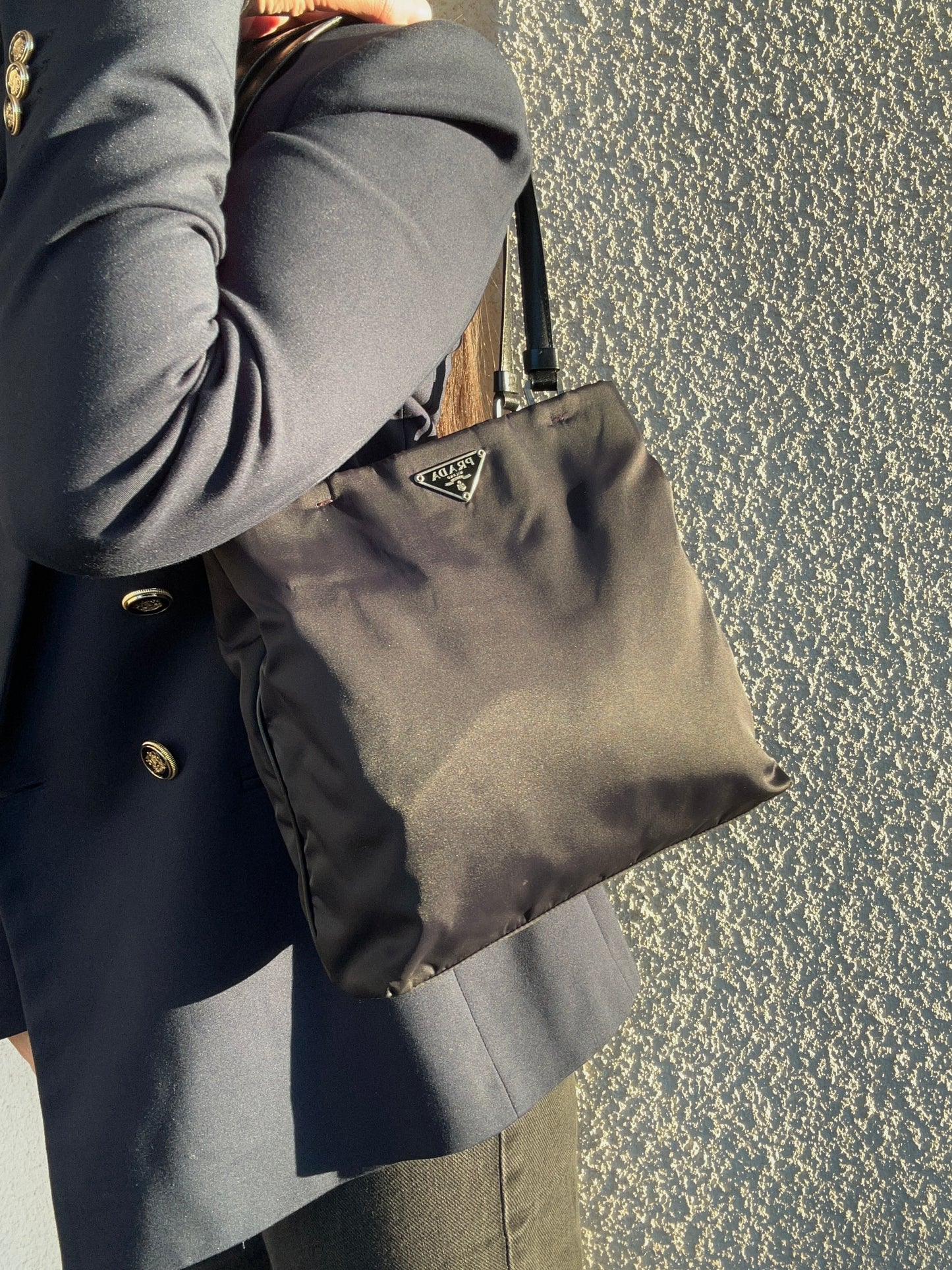 Prada tote in nylon e pelle