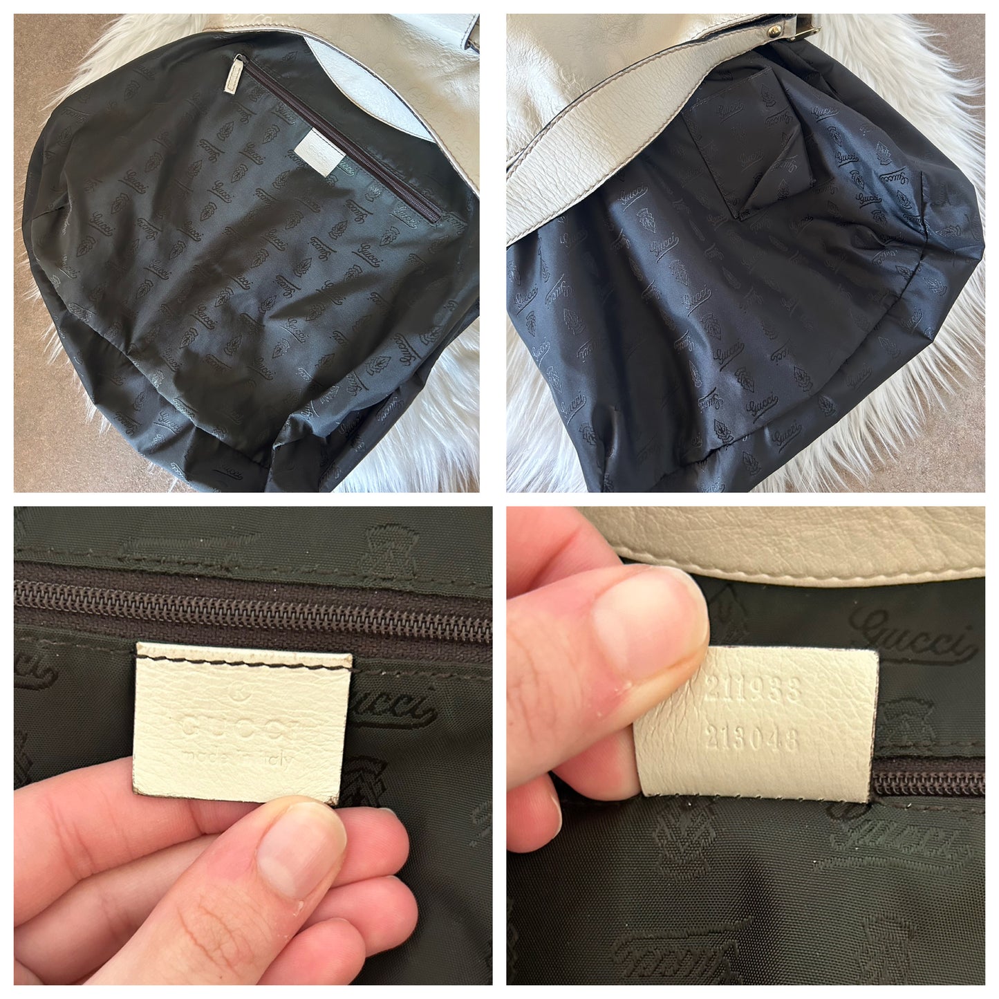 Gucci tote in pelle panna