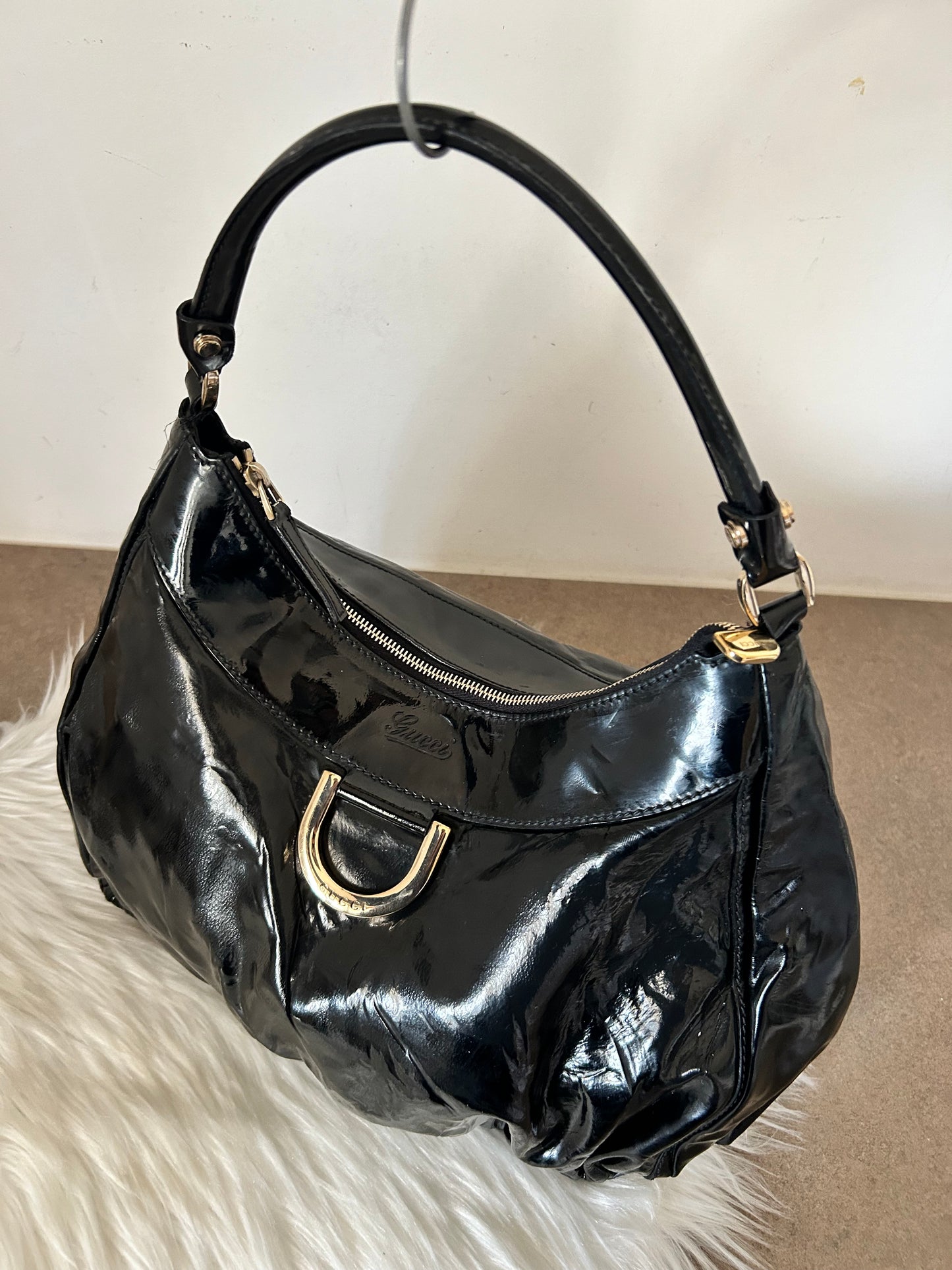 Gucci D-Ring in vernice nera