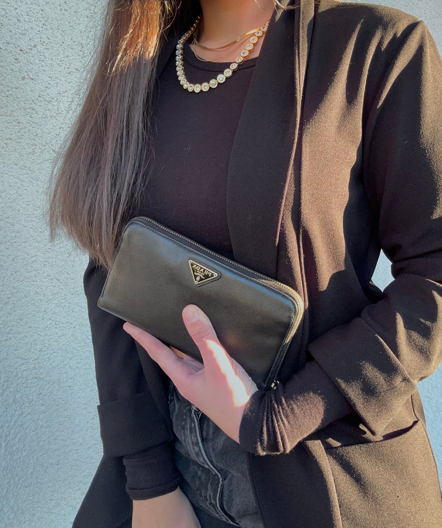 Portafoglio Prada in pelle nero