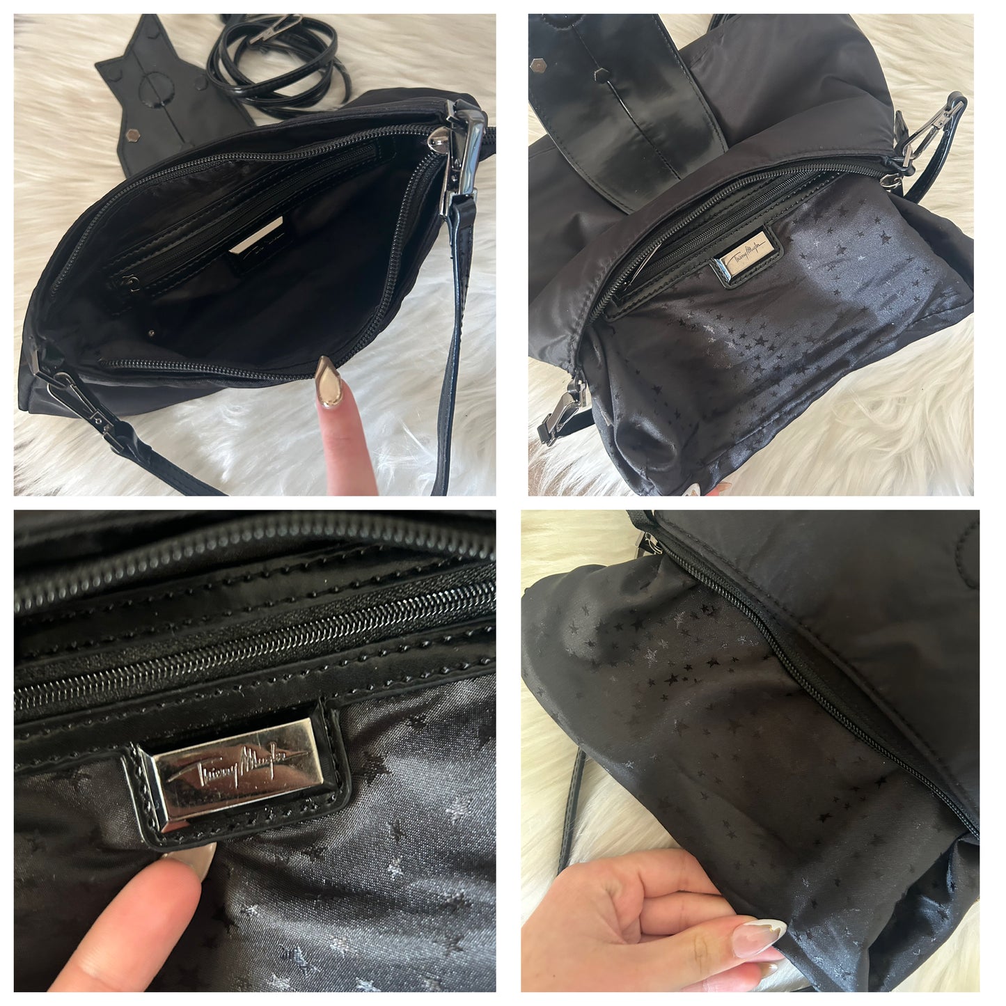 Baguette Thierry Mugler in nylon nera