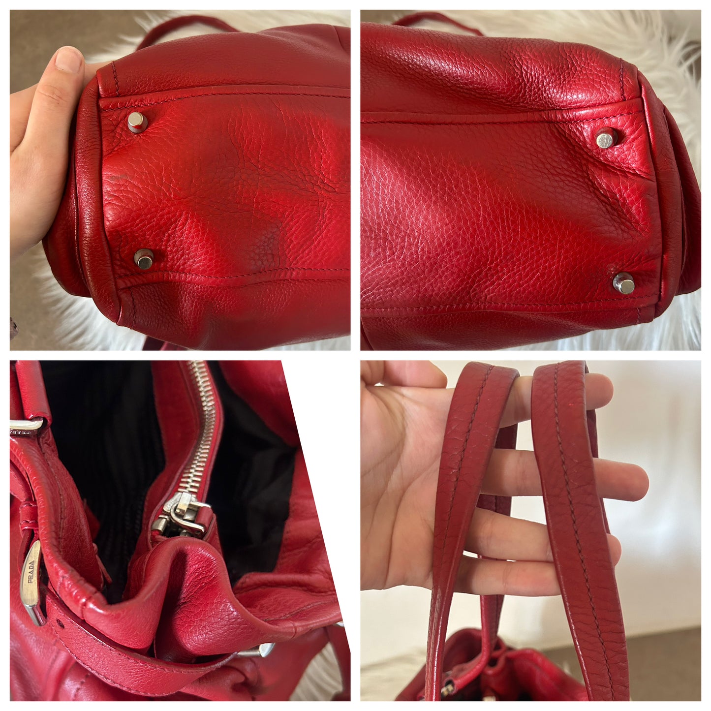 Prada tote Cargo in pelle rossa