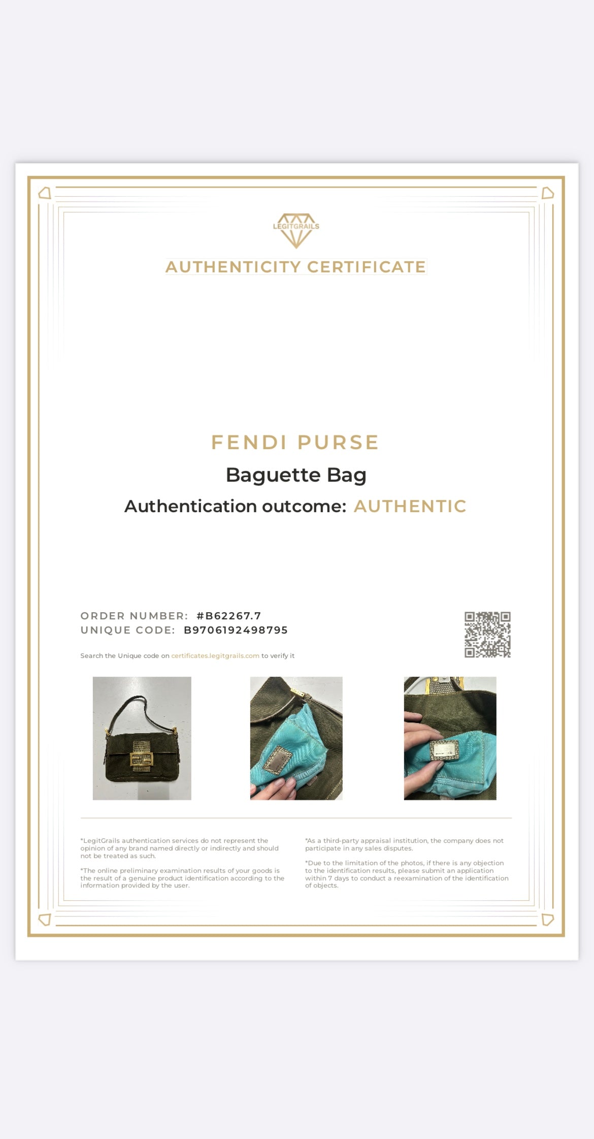 Fendi mini baguette verde oliva in pelle di pitone - Pezzo unico