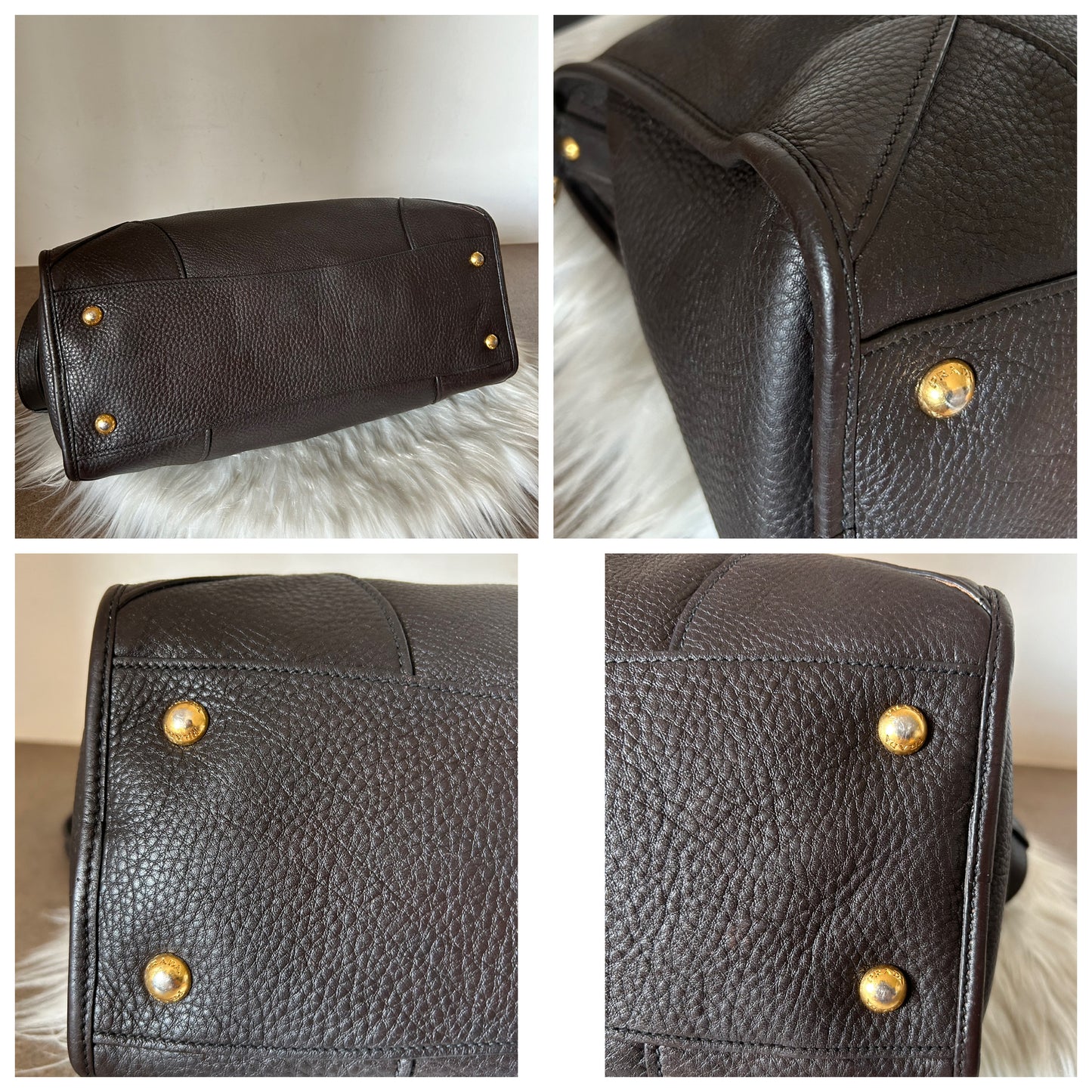 Prada bauletto in pelle marrone