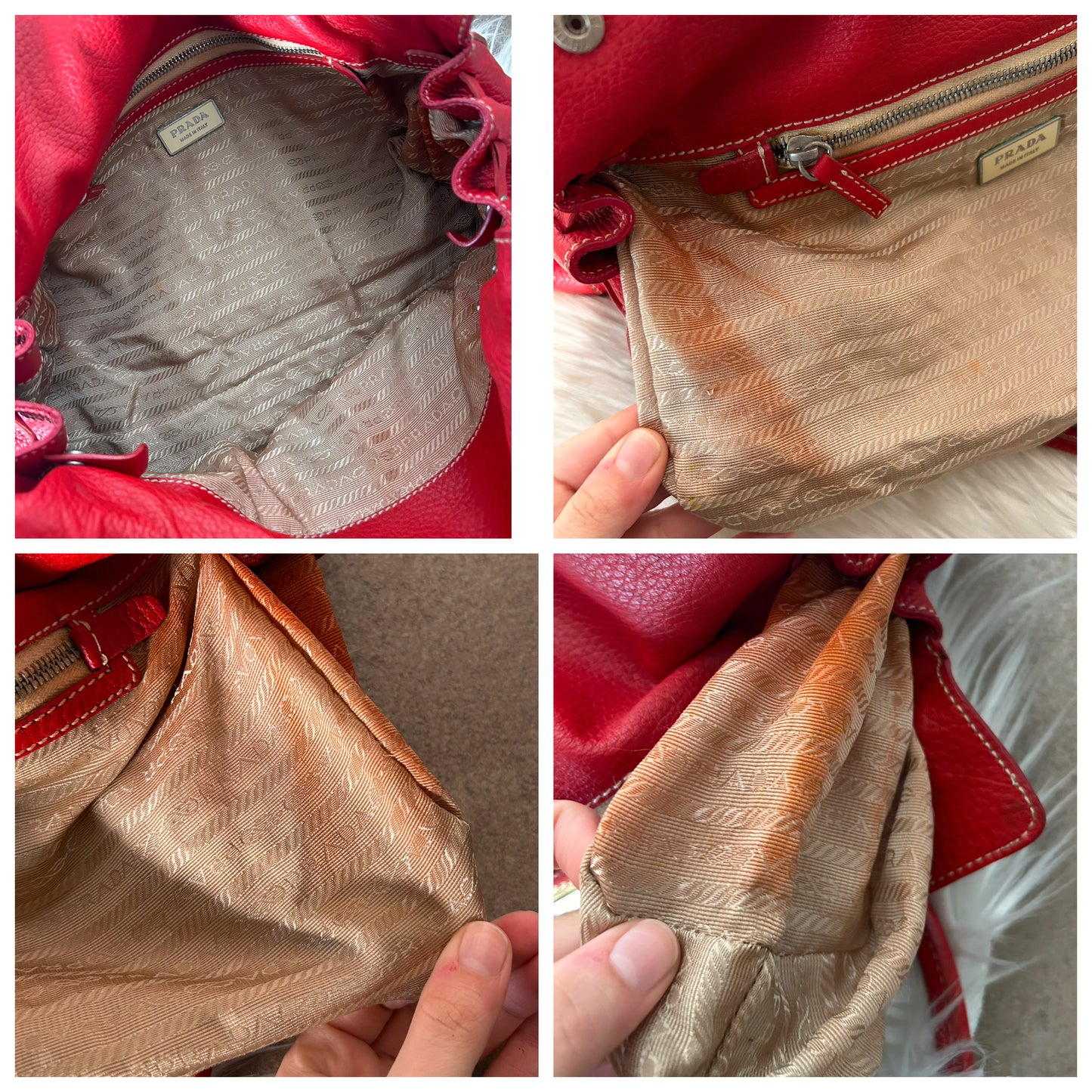Prada tote in pelle rossa rarissima