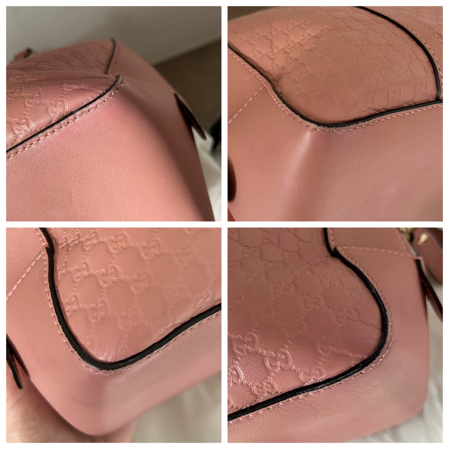 Gucci bauletto Guccissima rosa in pelle