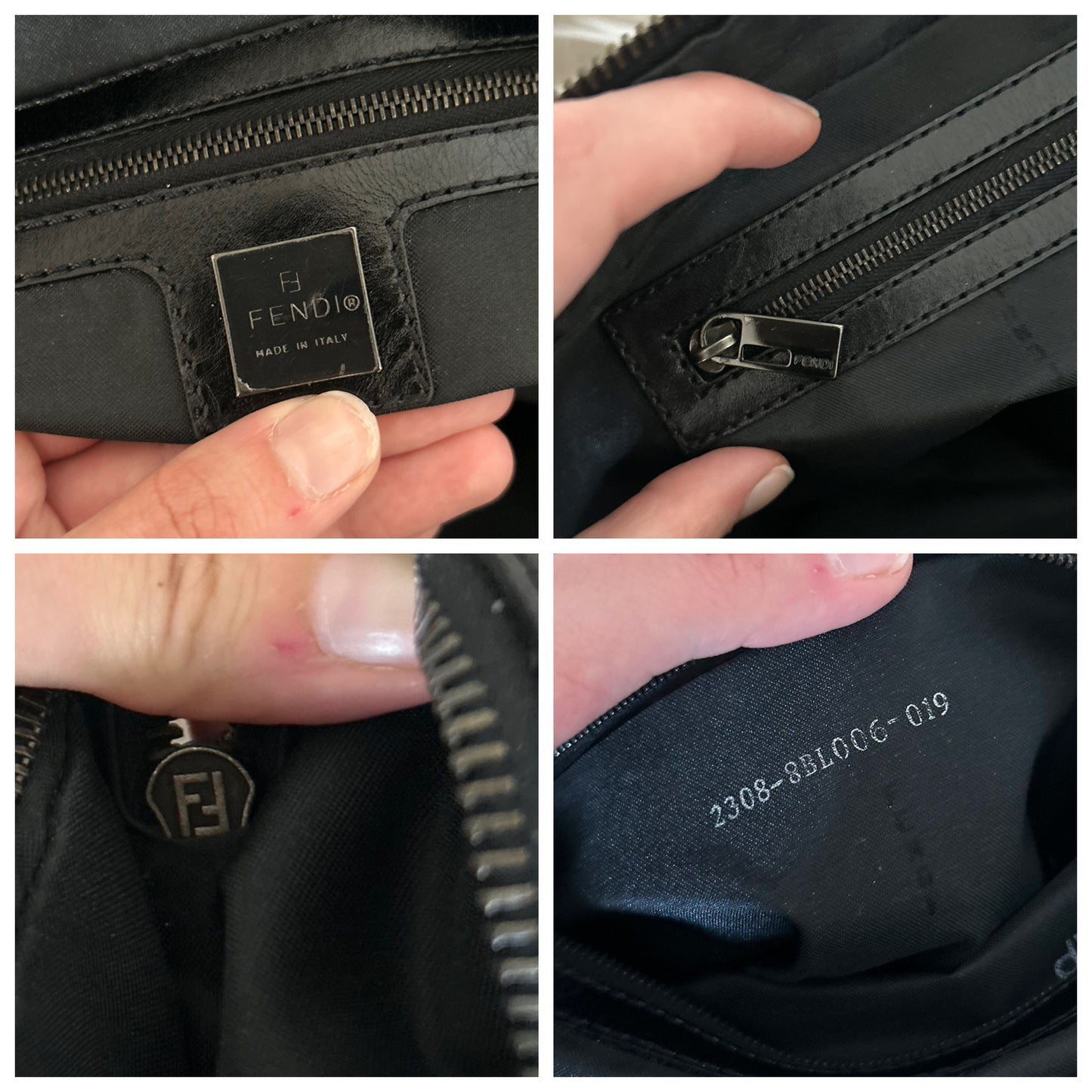 Fendi Bassotto in monogram zucca nera vintage