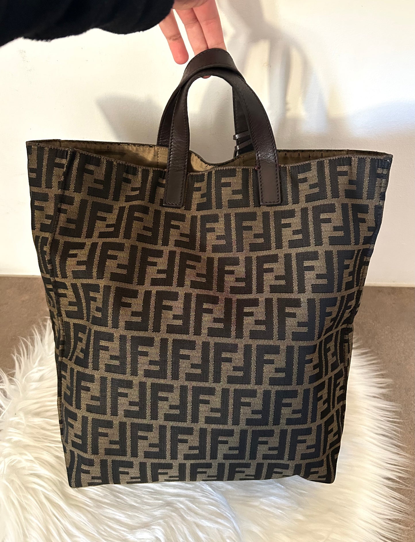 Fendi tote in monogram zucca vintage