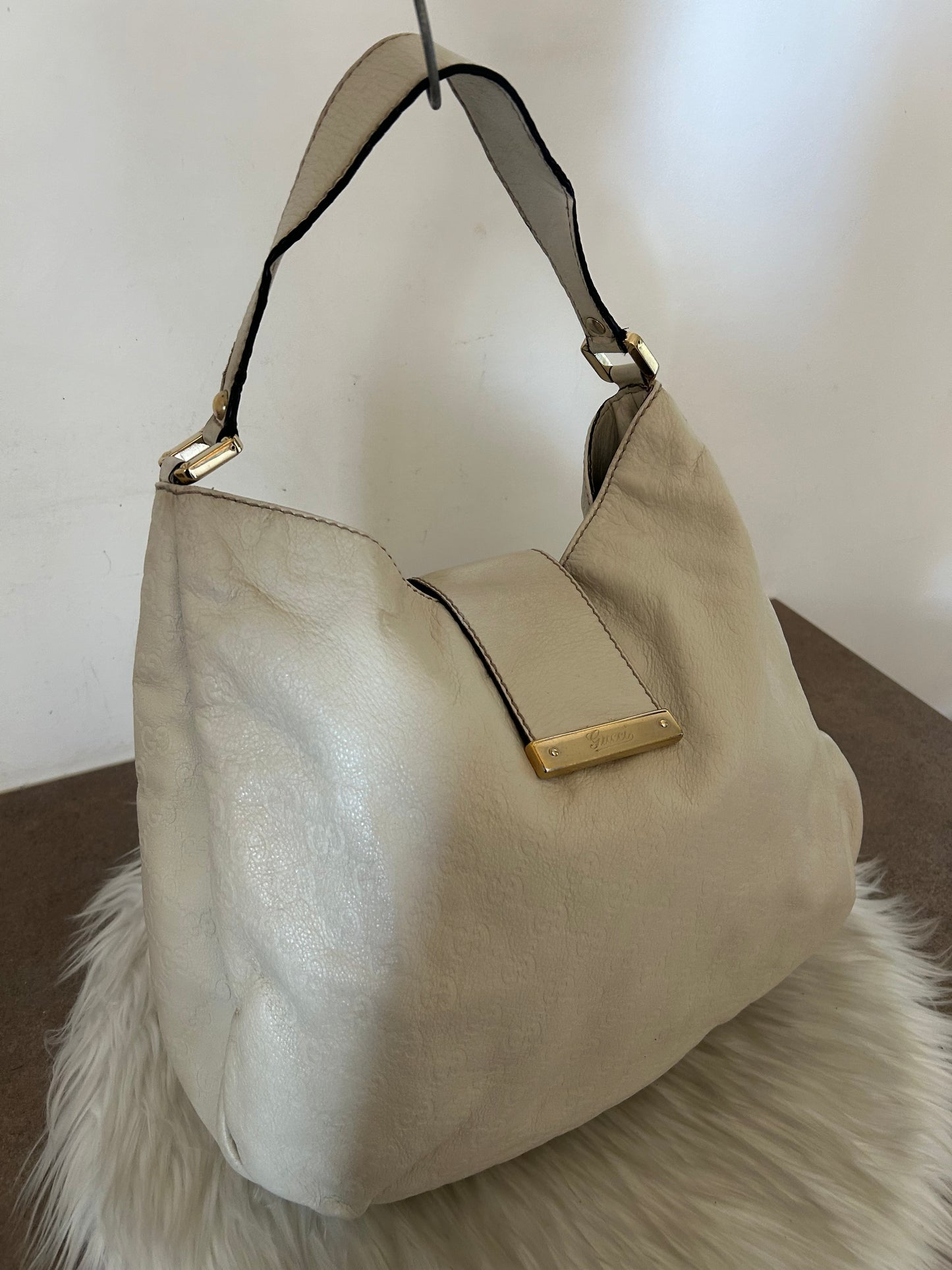 Gucci tote in pelle panna