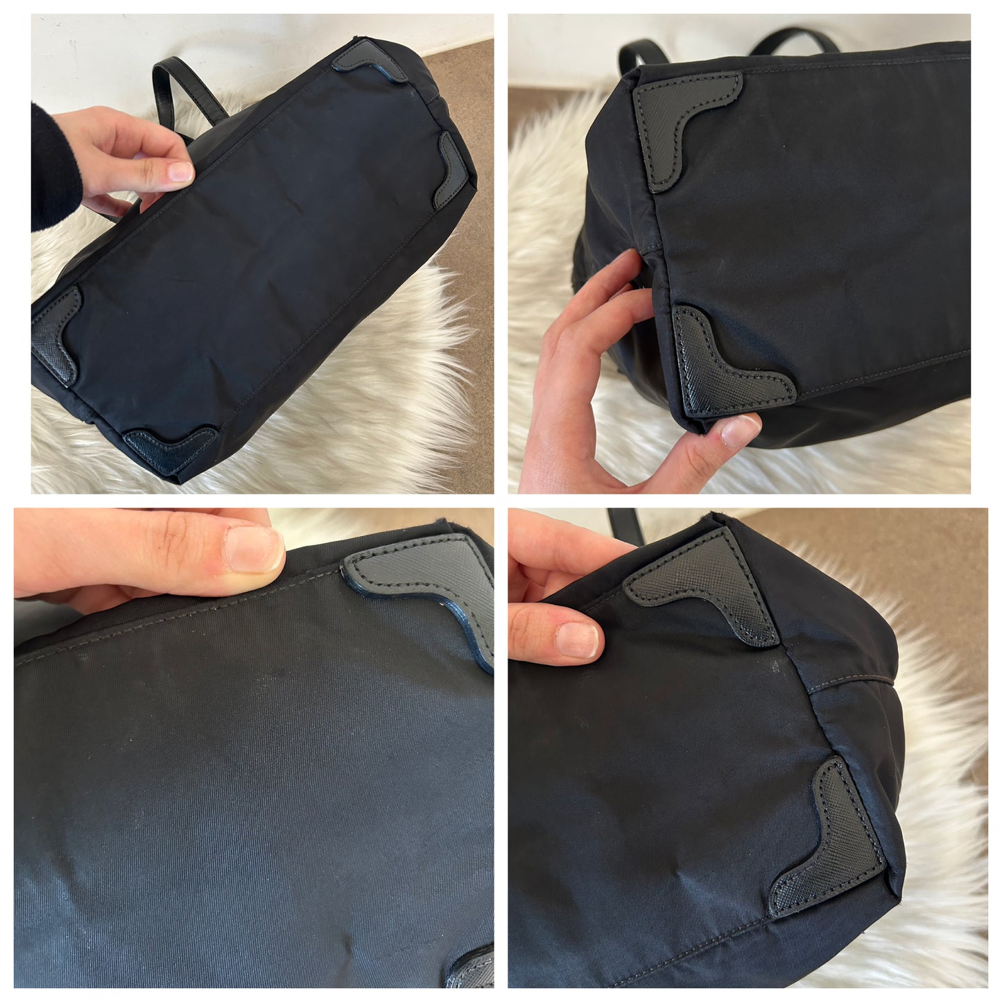 Prada tote in nylon e pelle