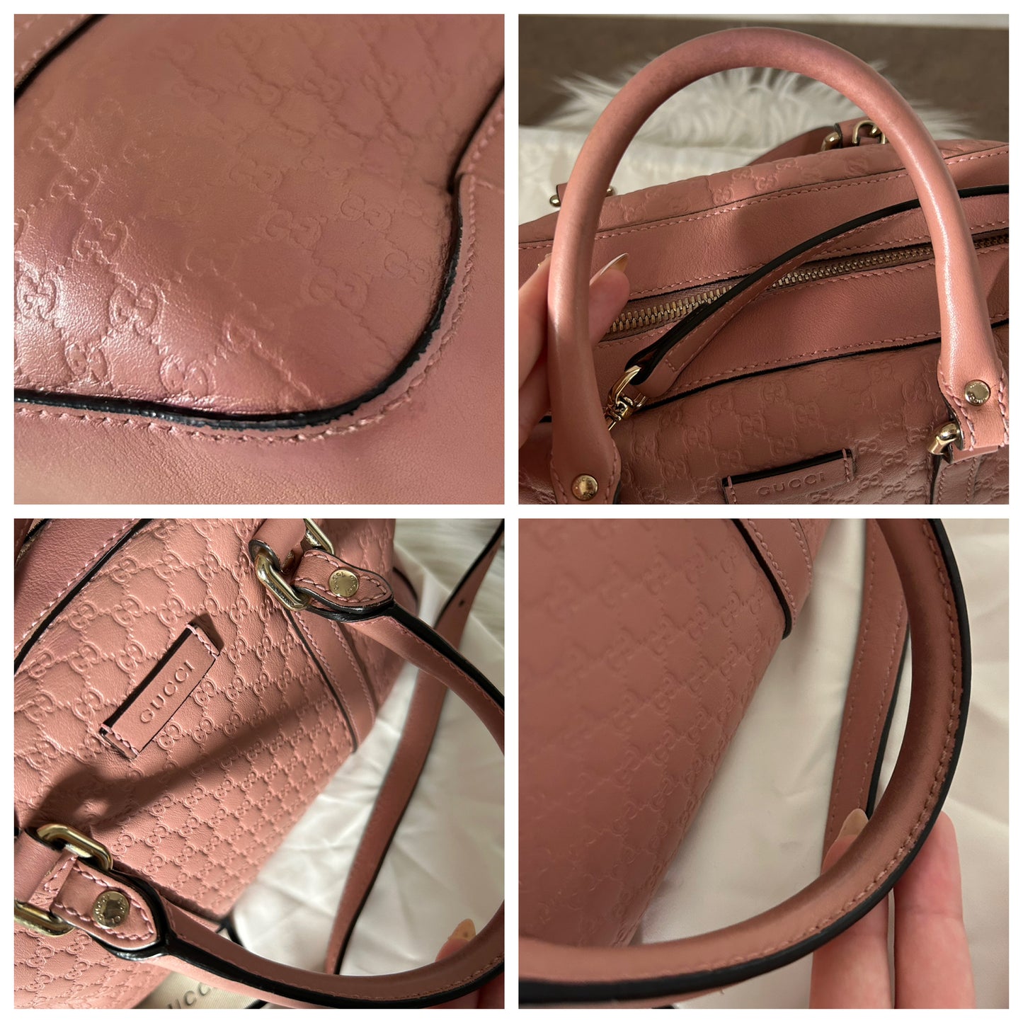 Gucci bauletto Guccissima rosa in pelle
