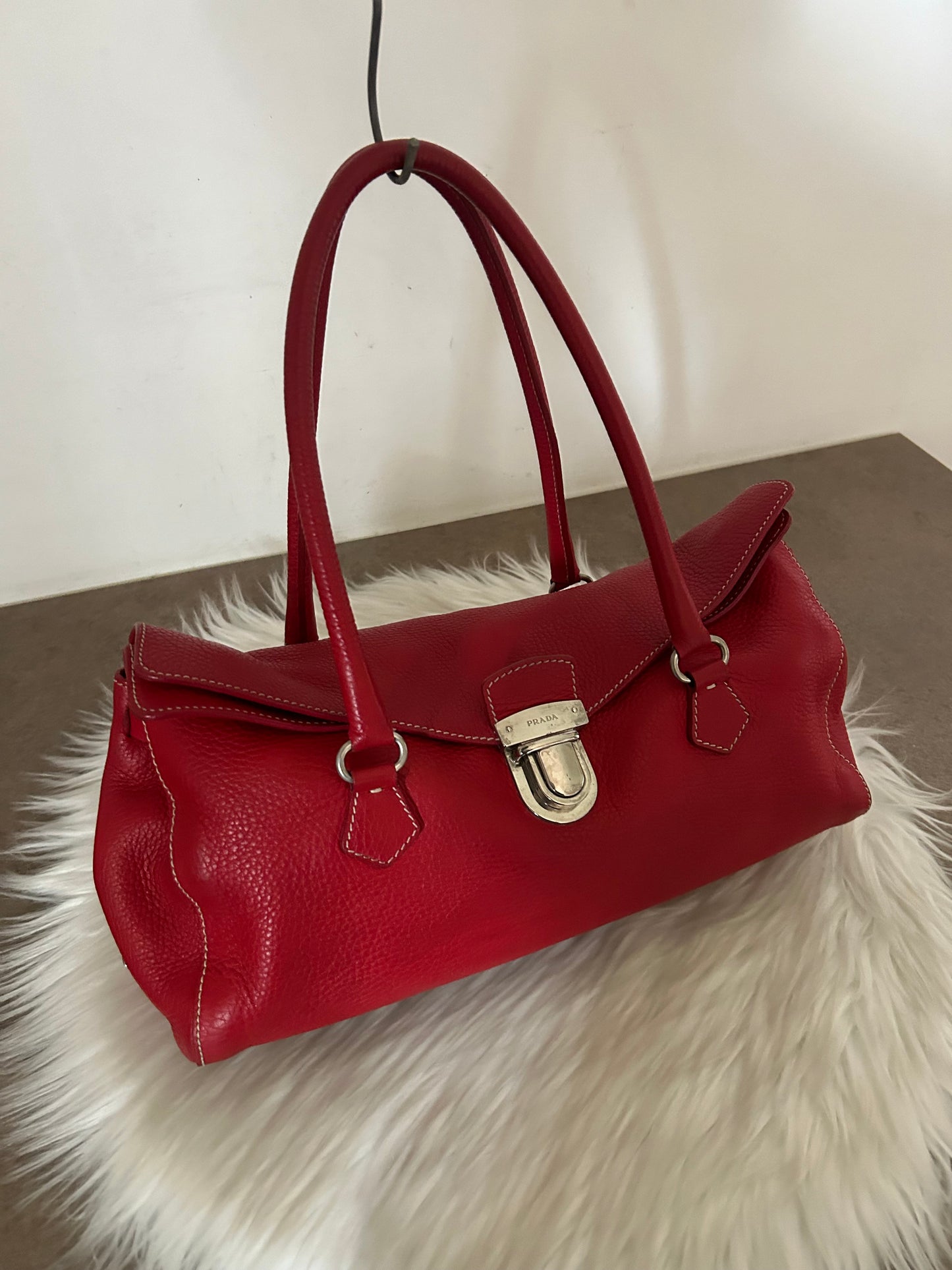 Prada tote in pelle rossa rarissima
