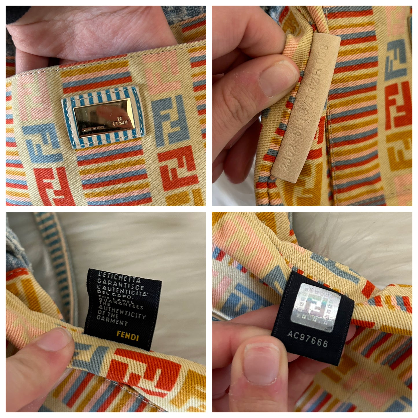 Fendi baguette a tracolla in denim