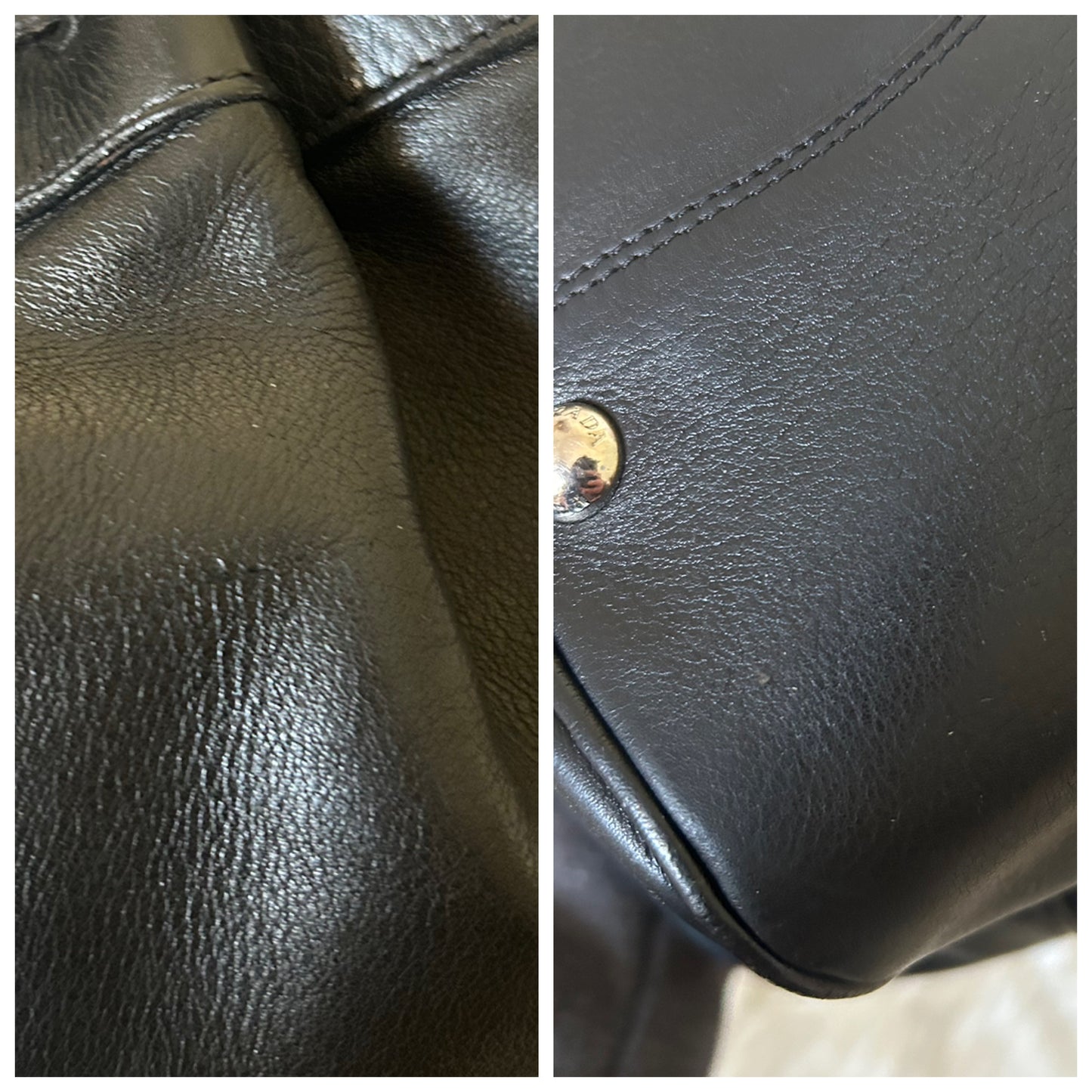 Prada secchiello in pelle nera