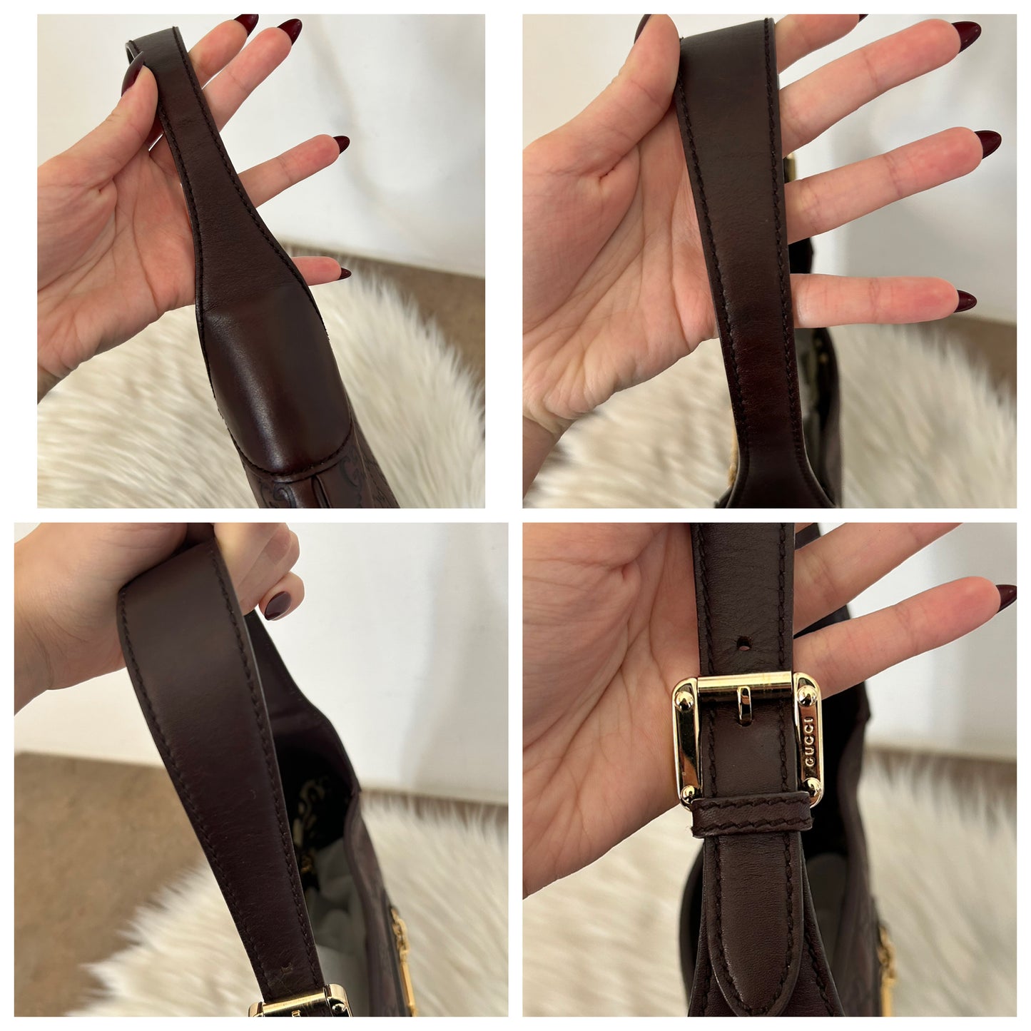 Gucci Jackie in pelle vinaccia