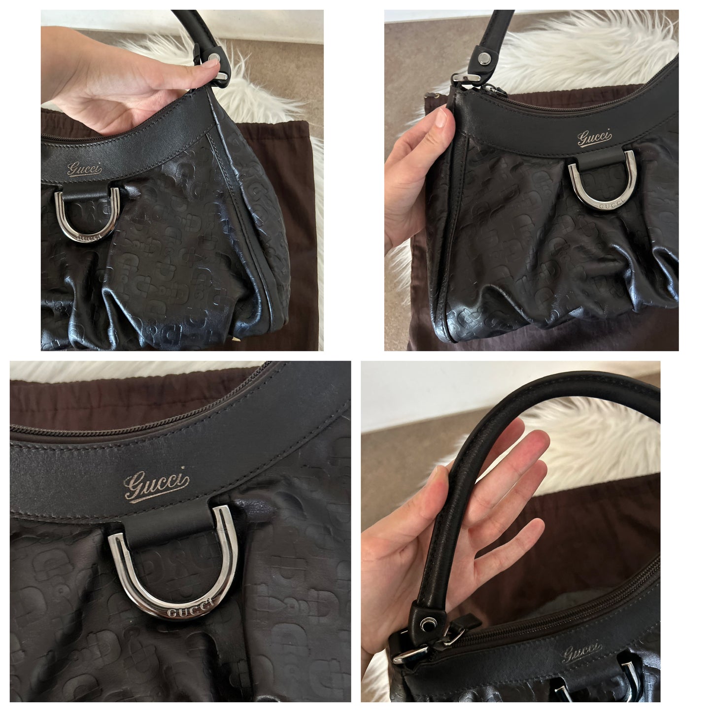 Gucci D-Ring in pelle horsebit