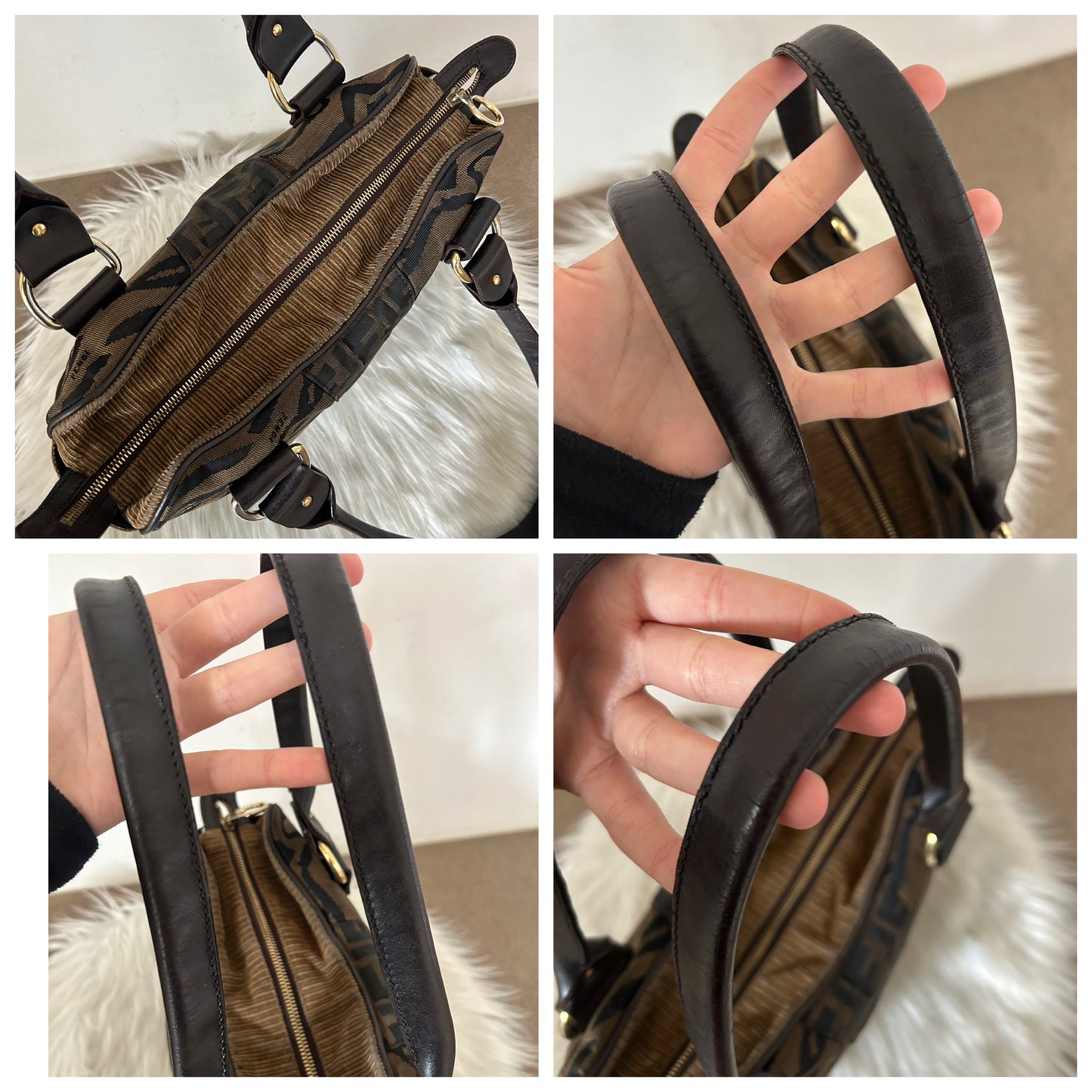 Fendi tote zebrata e tessuto zucca edizione limitata