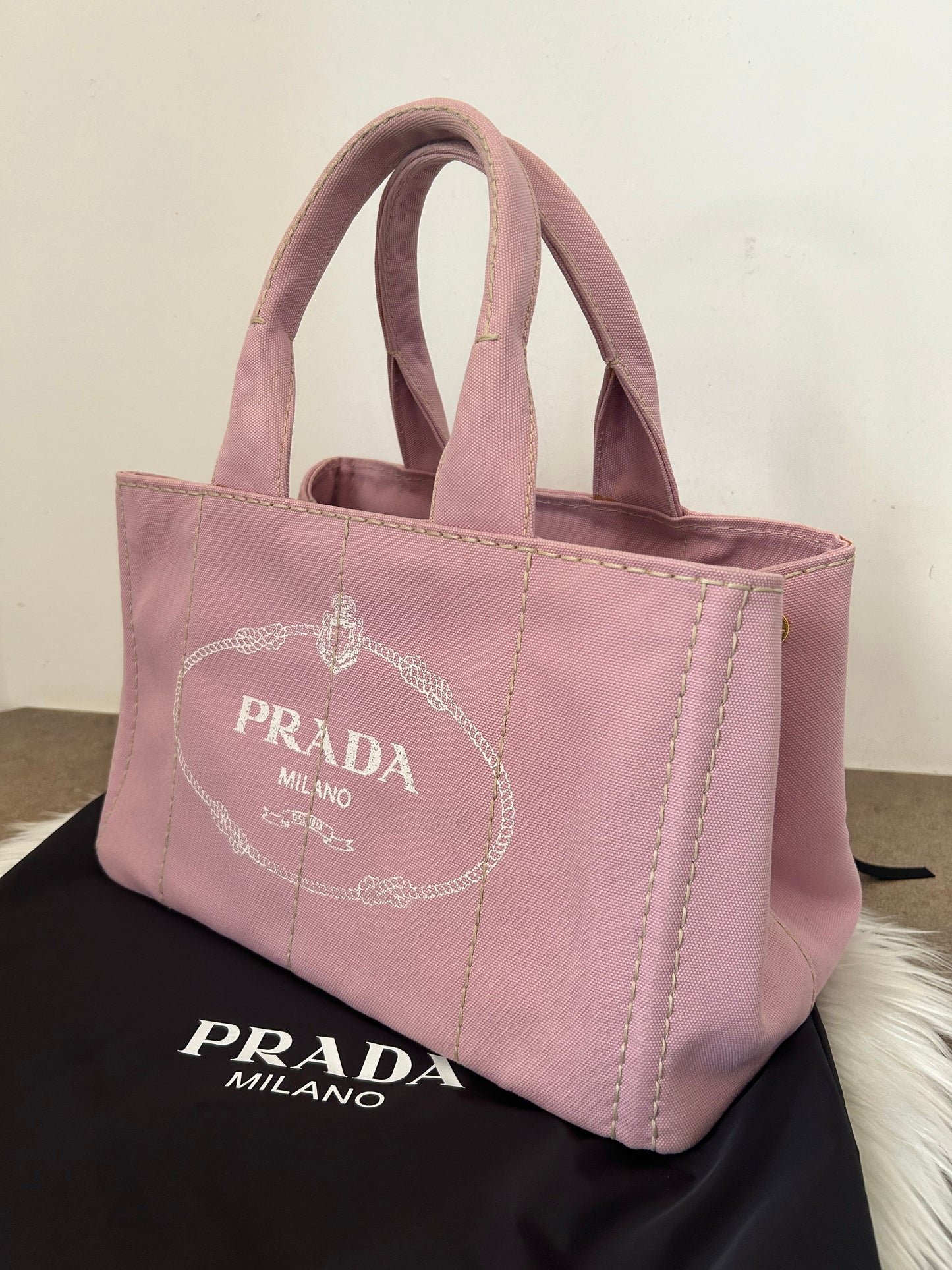 Prada Shopping in canapa color confetto