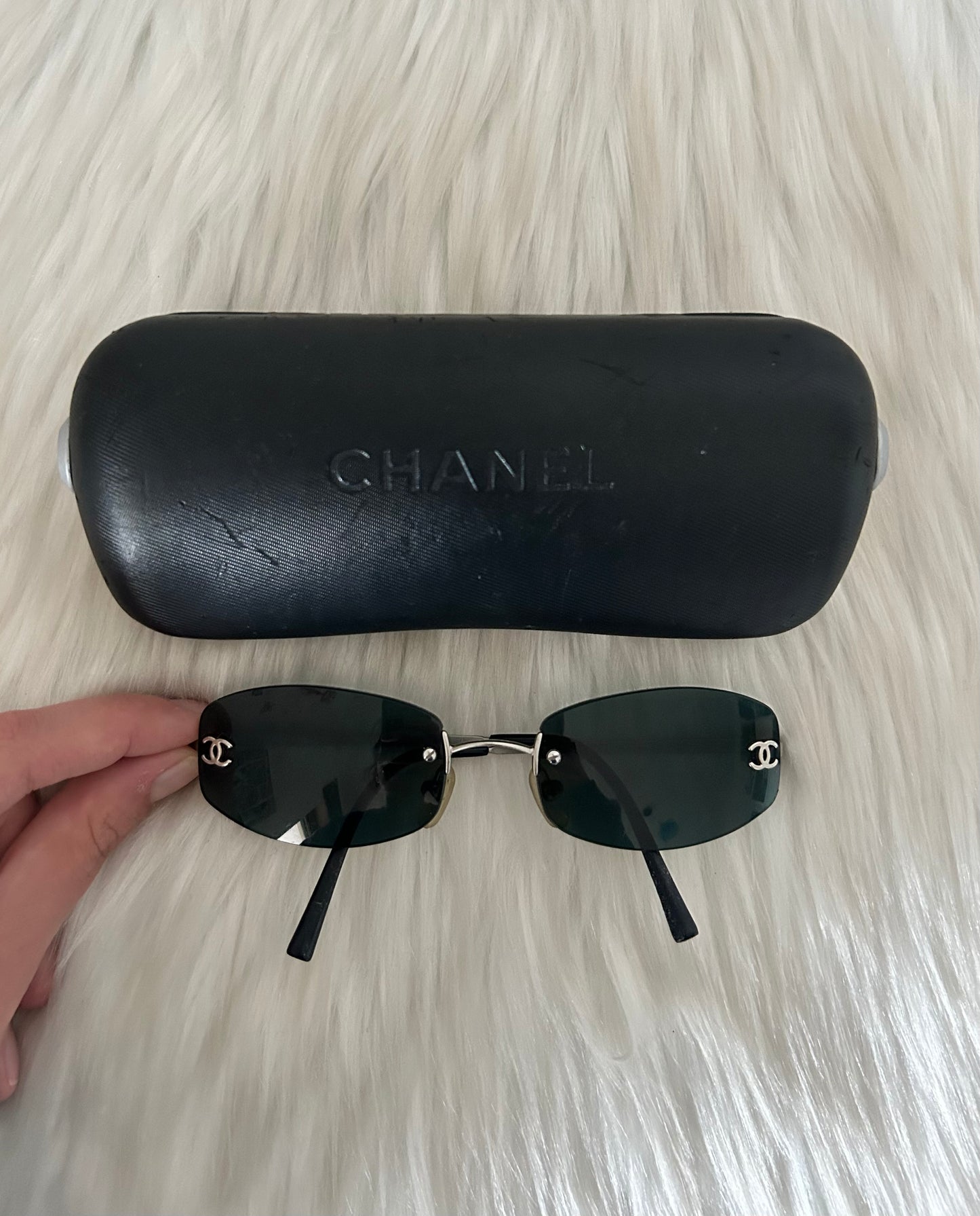 Occhiali Chanel vintage con lenti nere